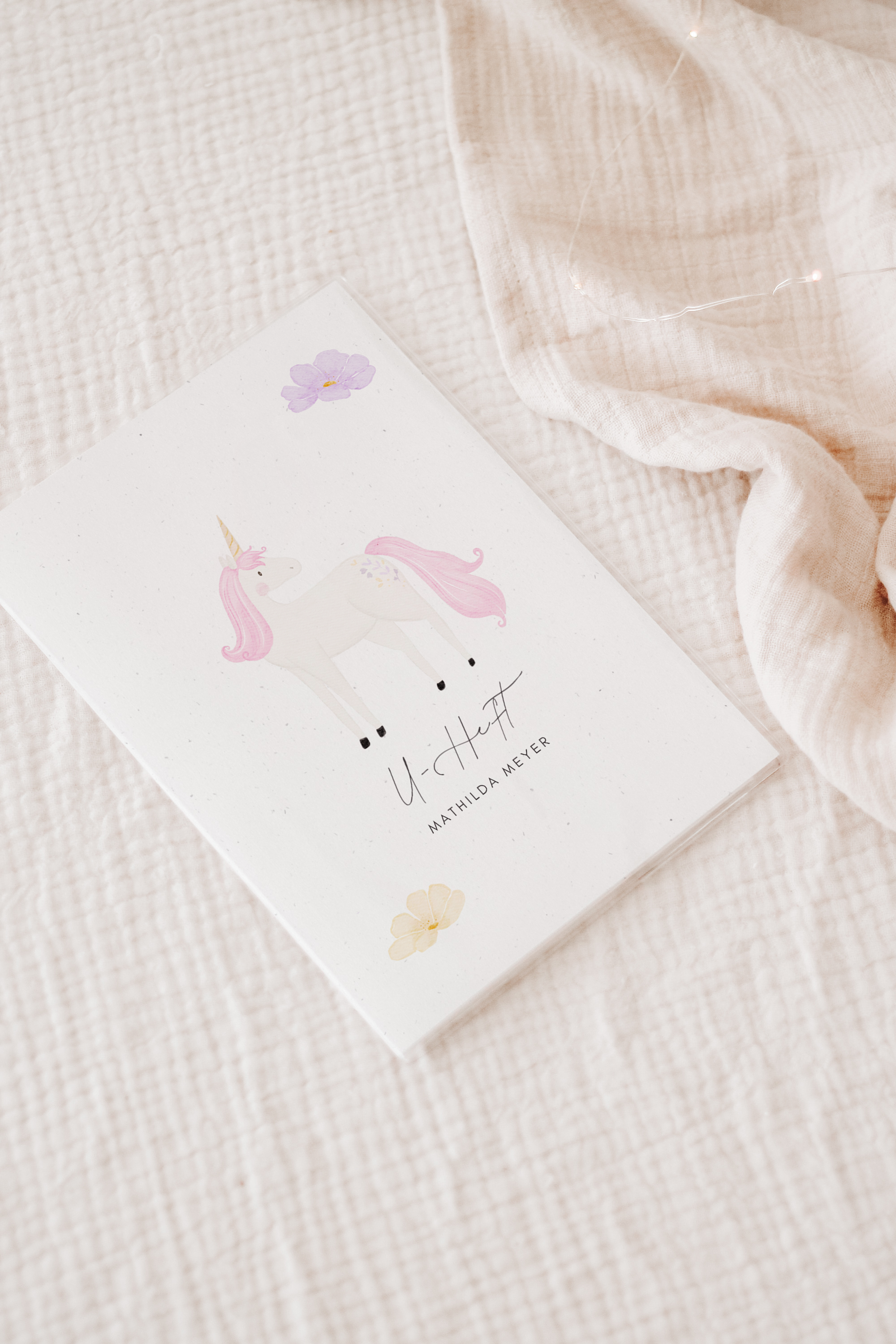 U-Heft Hülle Einhorn rosa