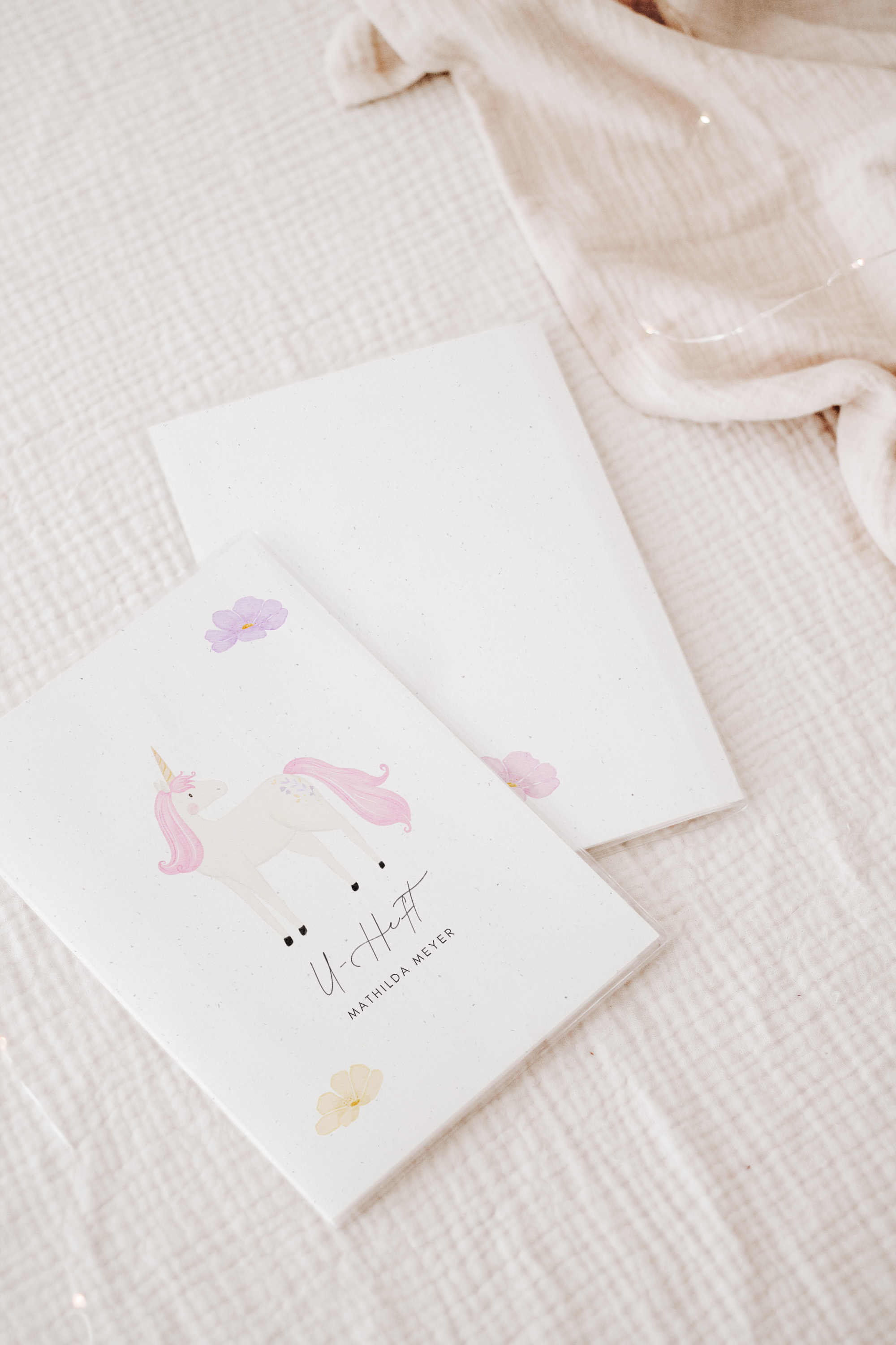 U-Heft Hülle Einhorn rosa