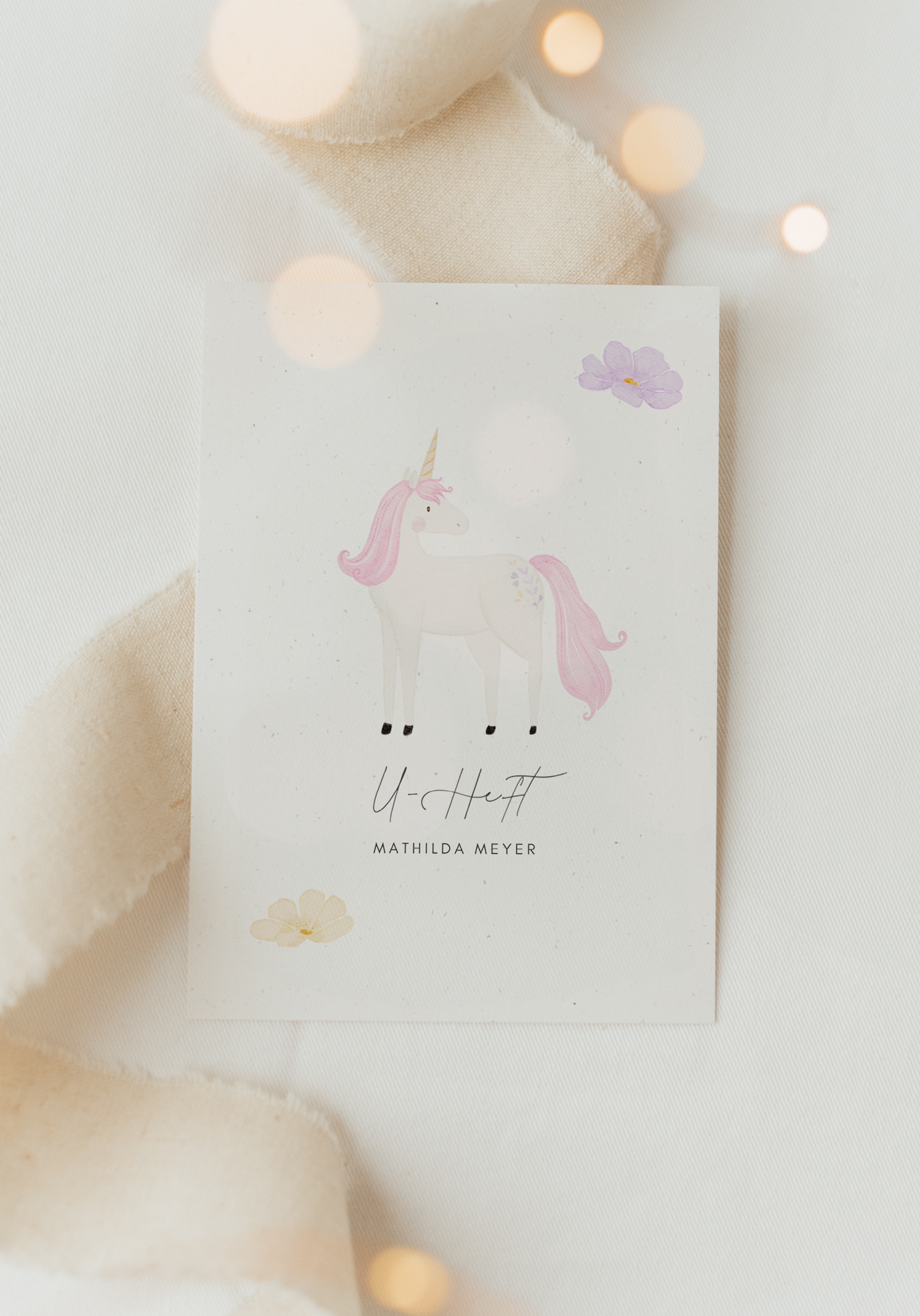 U-Heft Hülle Einhorn rosa