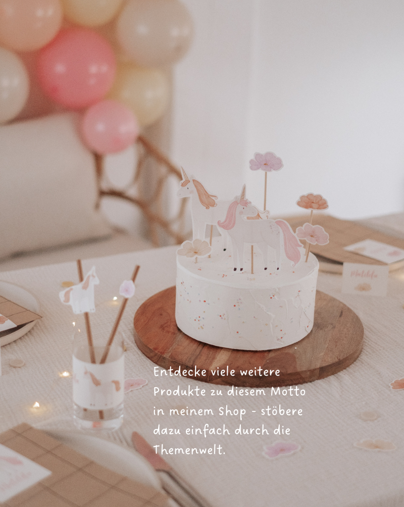 Caketopper Einhorn rosa