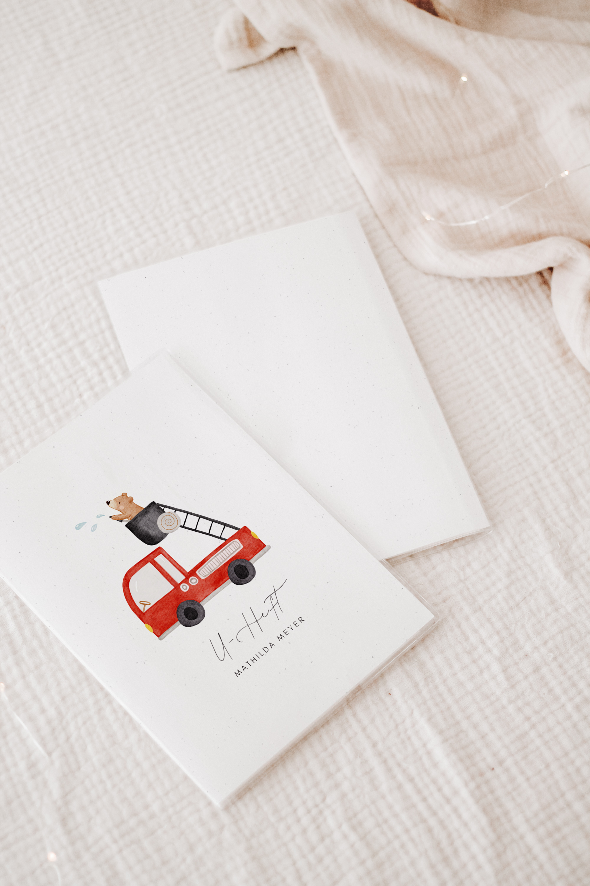 U-Heft Hülle Feuerwehr Bär