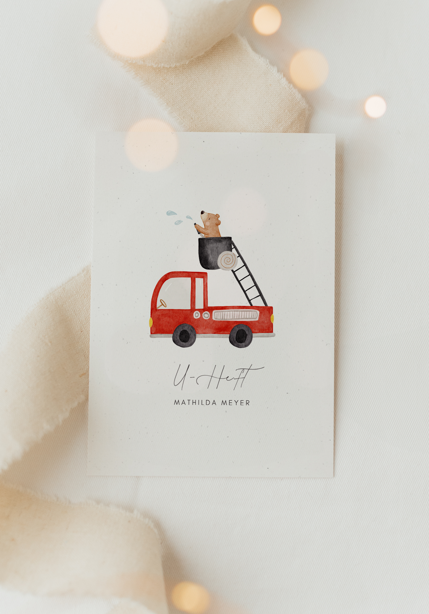 U-Heft Hülle Feuerwehr Bär