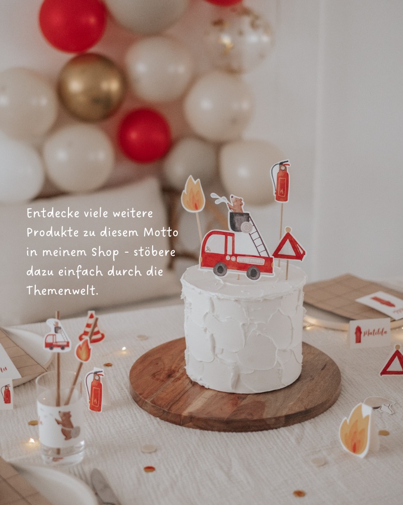 Caketopper Feuerwehr und Bär