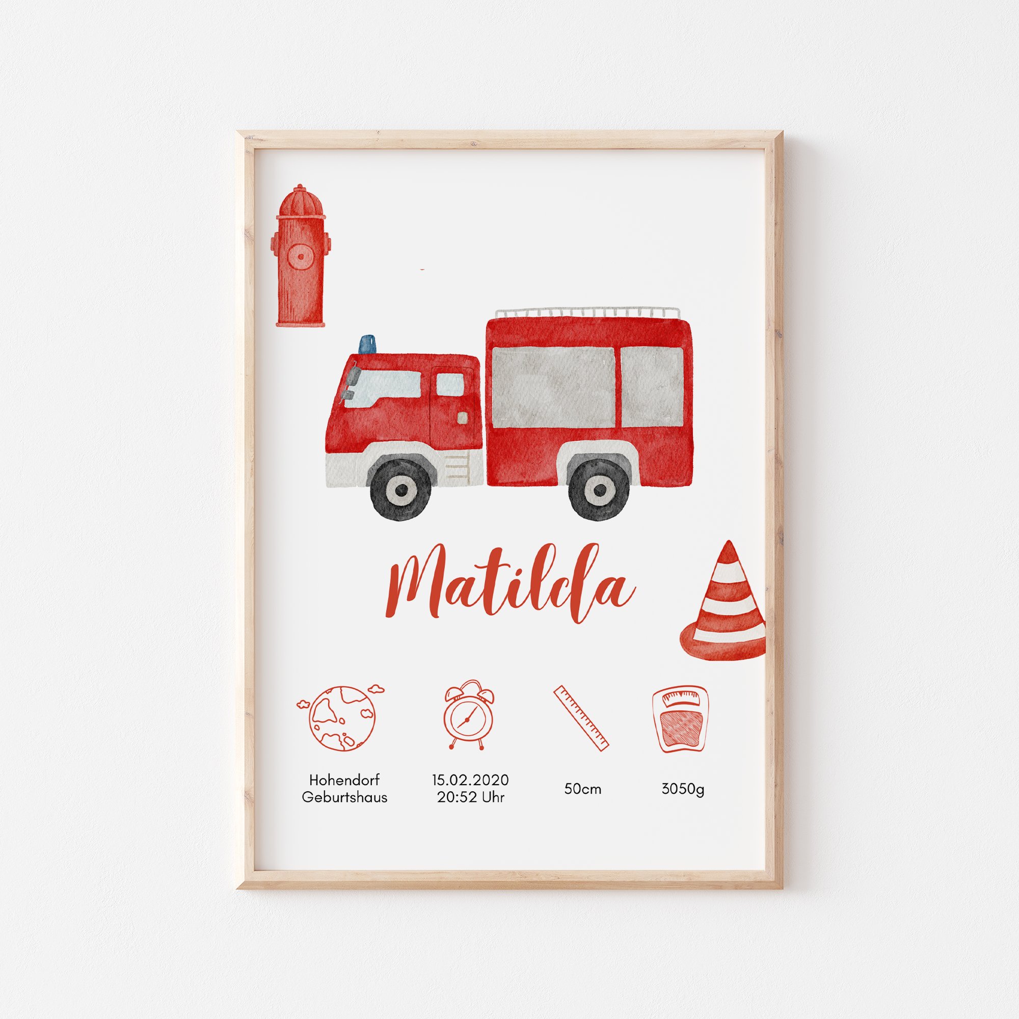 Geburtsposter Feuerwehr