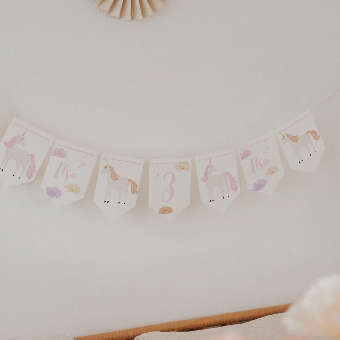 Girlande Einhorn Wimpel
