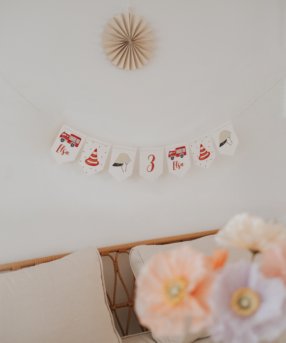 Girlande Feuerwehr Wimpel