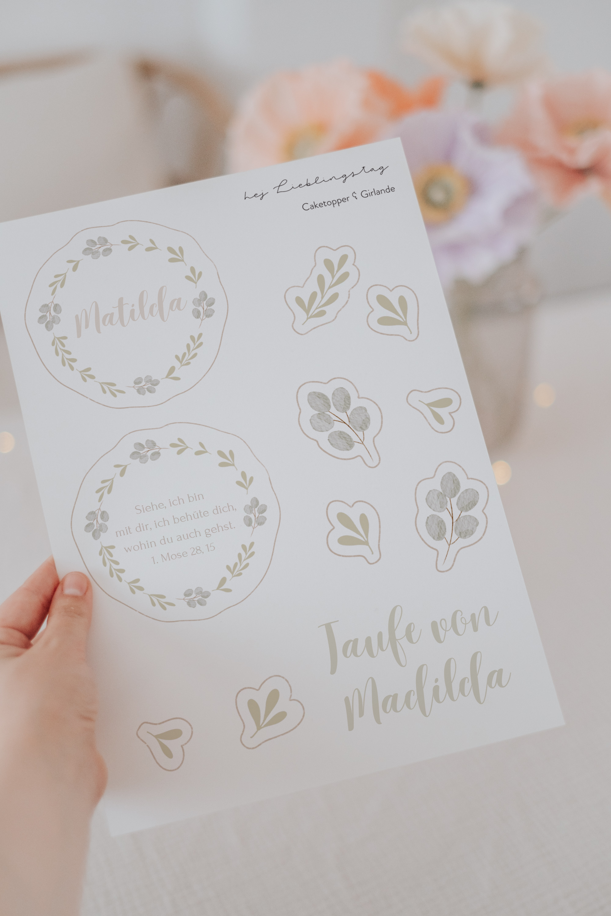 Girlande Taufe Greenery