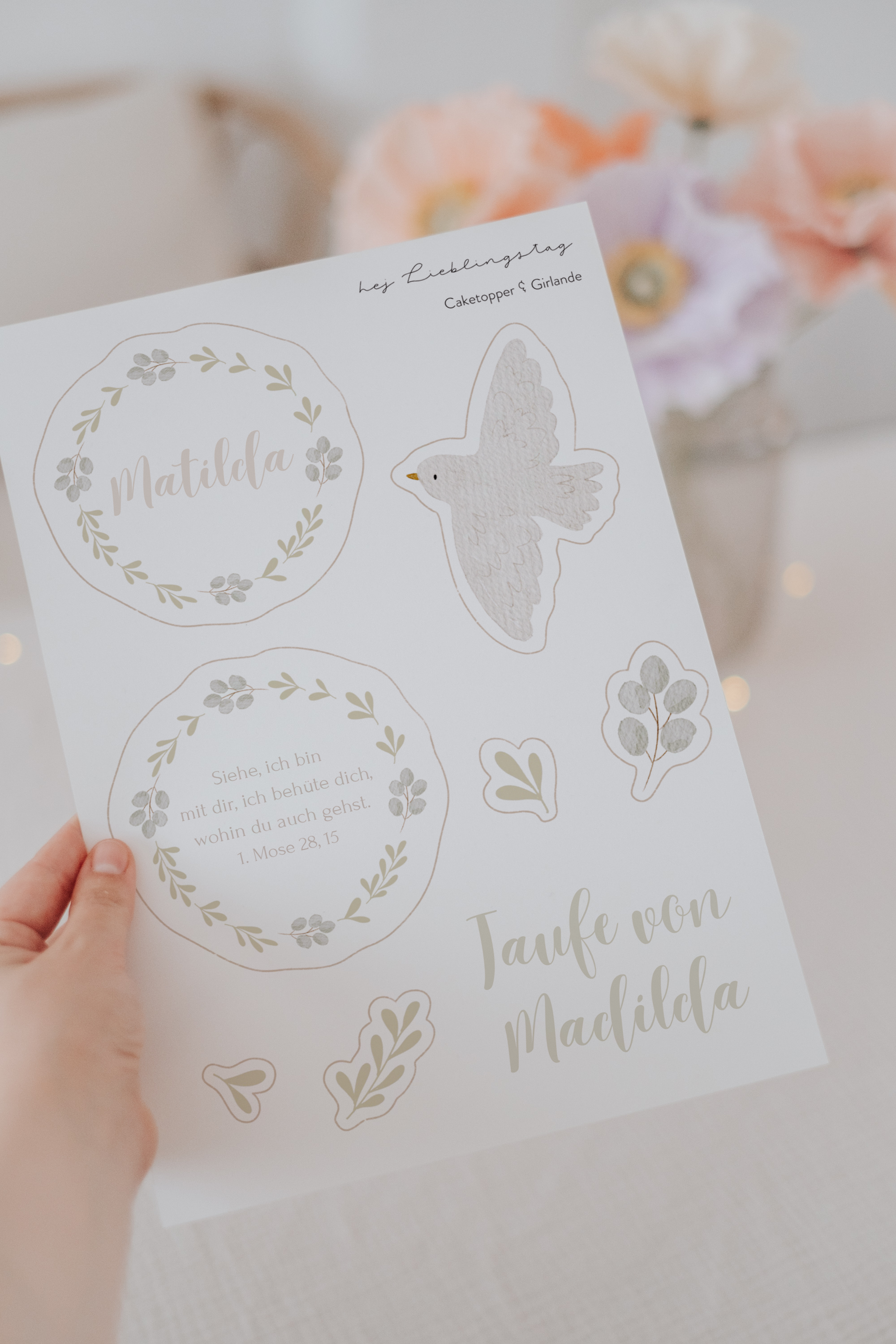 Girlande Taufe Taube