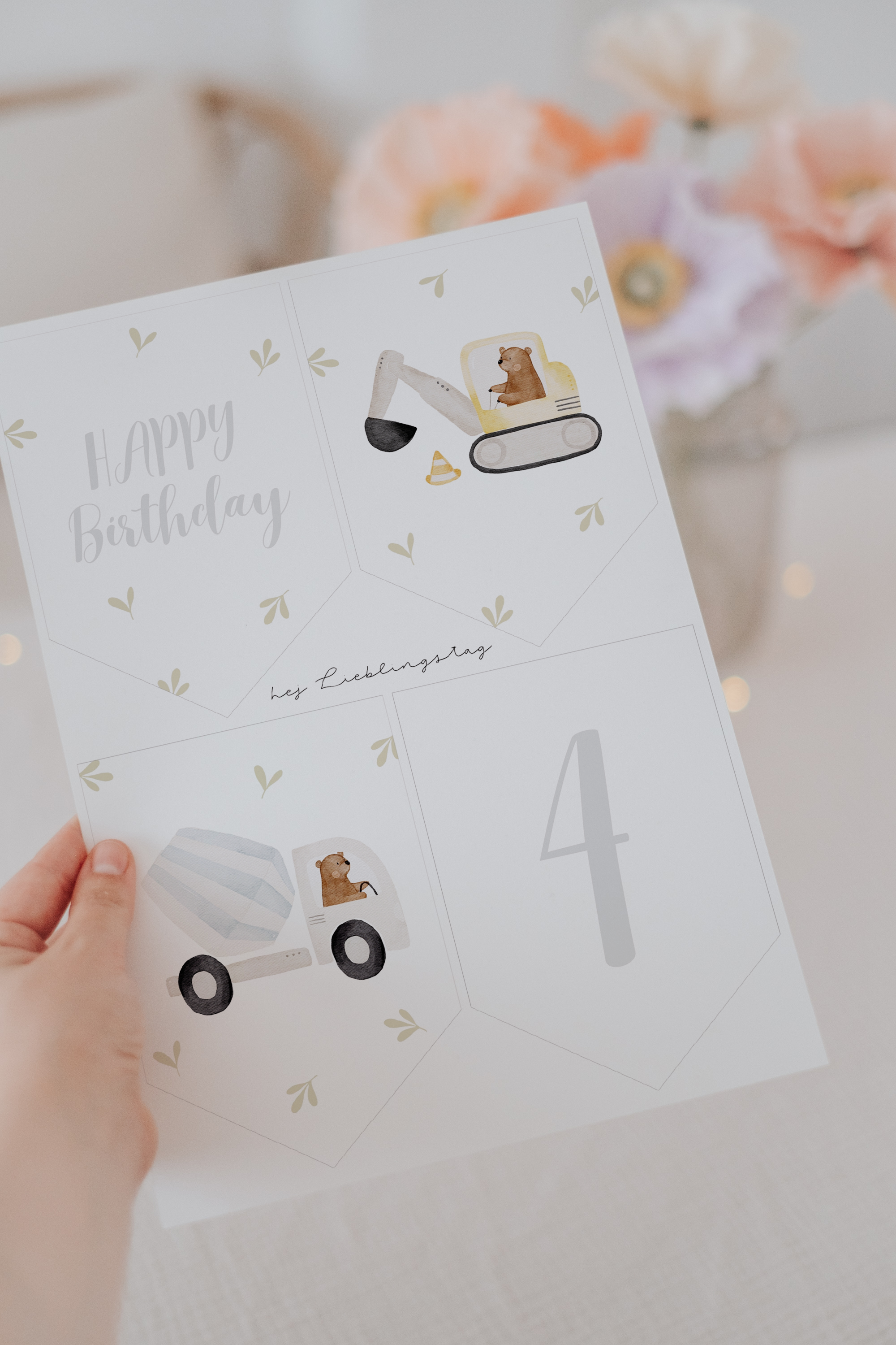 Girlande Baustelle Wimpel