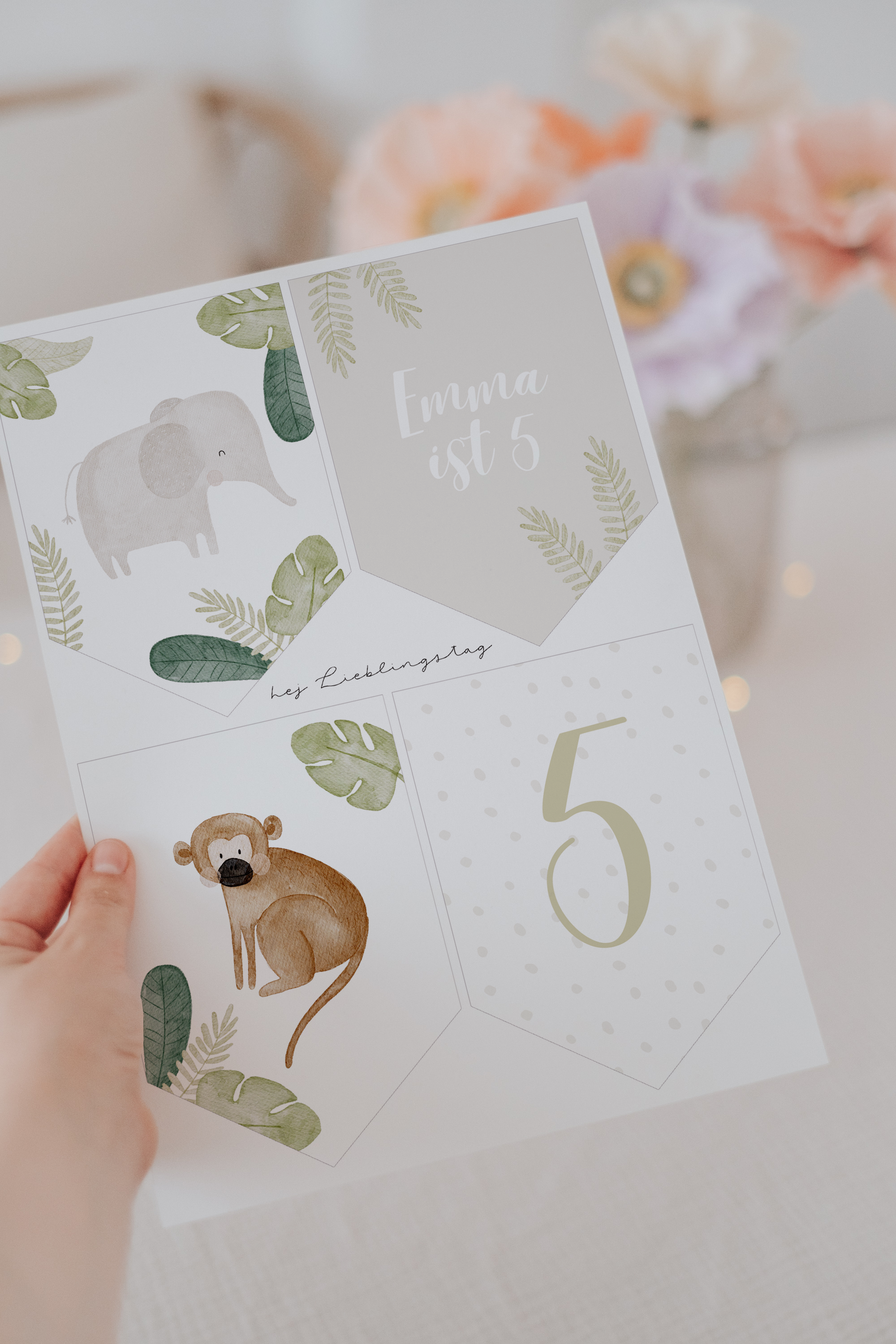 Girlande Dschungel Wimpel