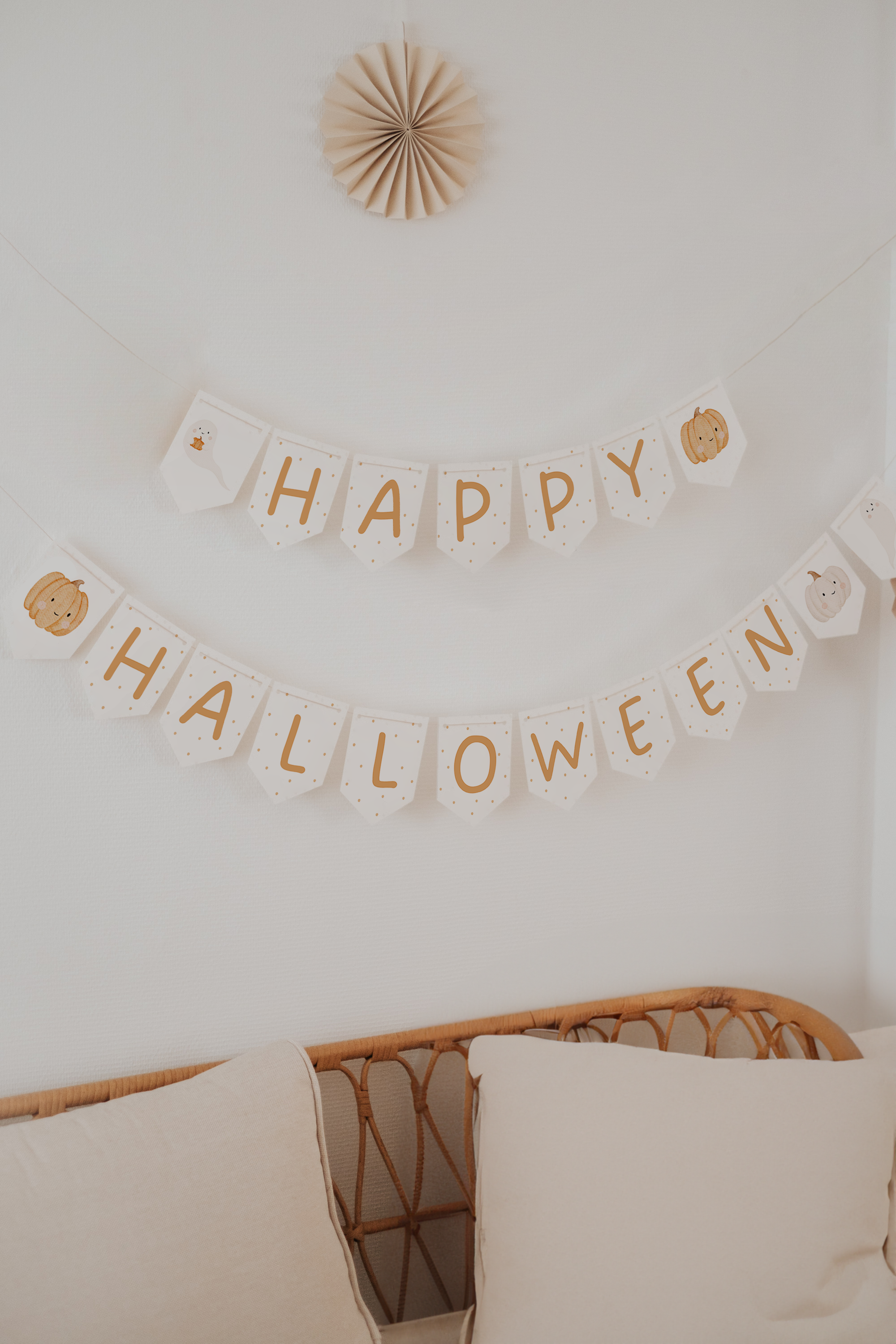 Girlande Halloween Wimpel Kürbis & Gespenst