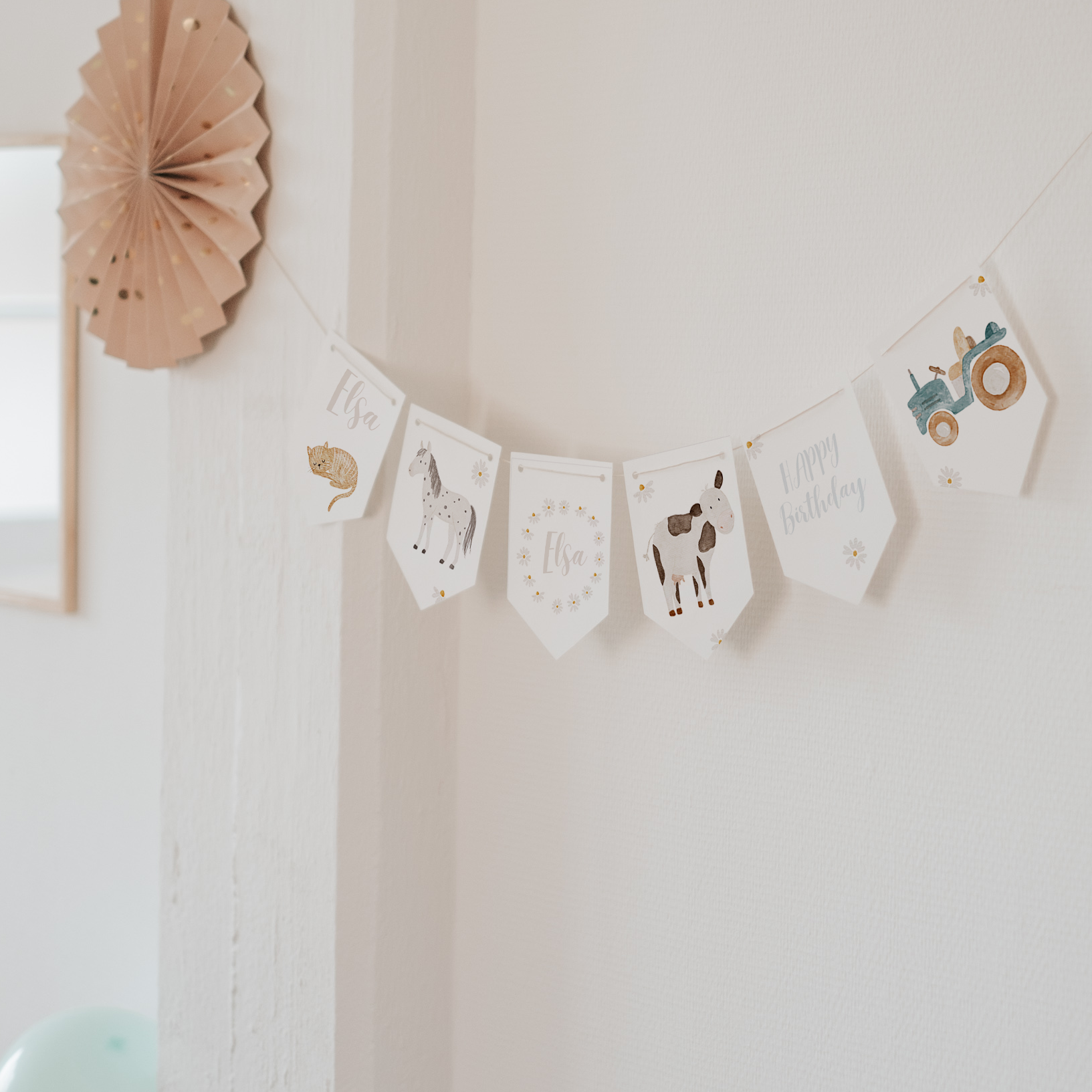 Girlande Bauernhof Wimpel