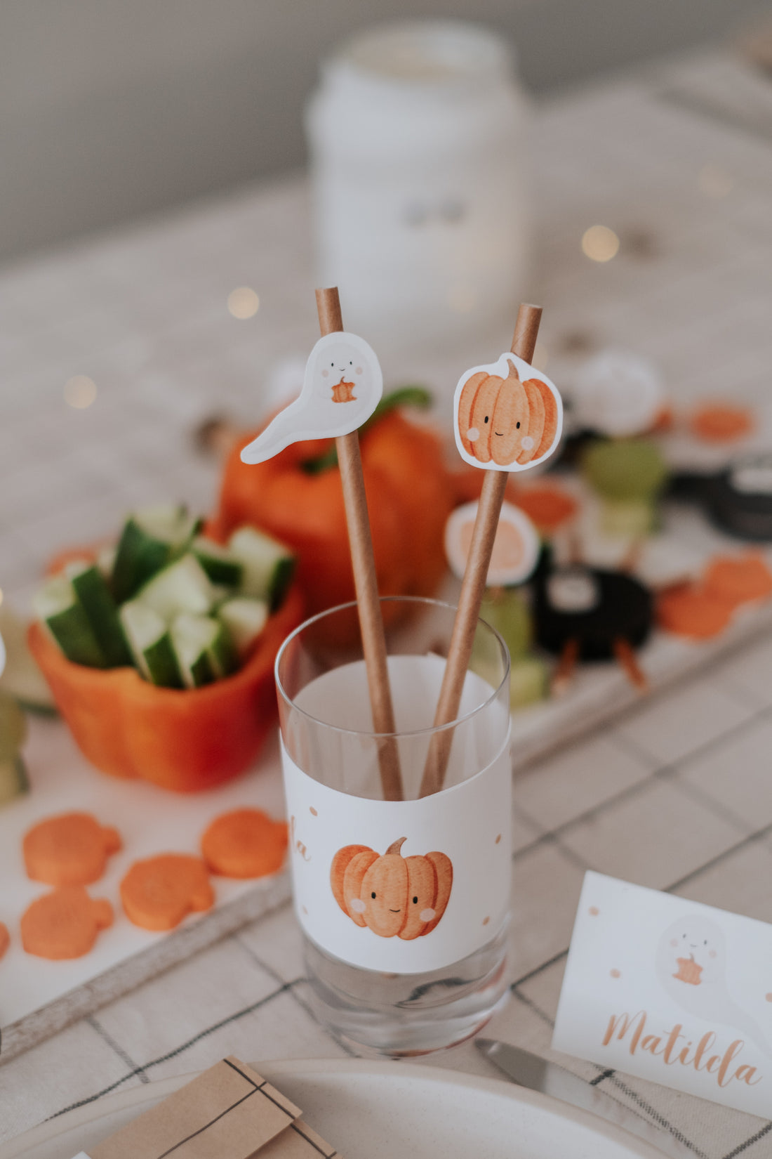 Strohhalme Halloween Kürbis & Gespenst