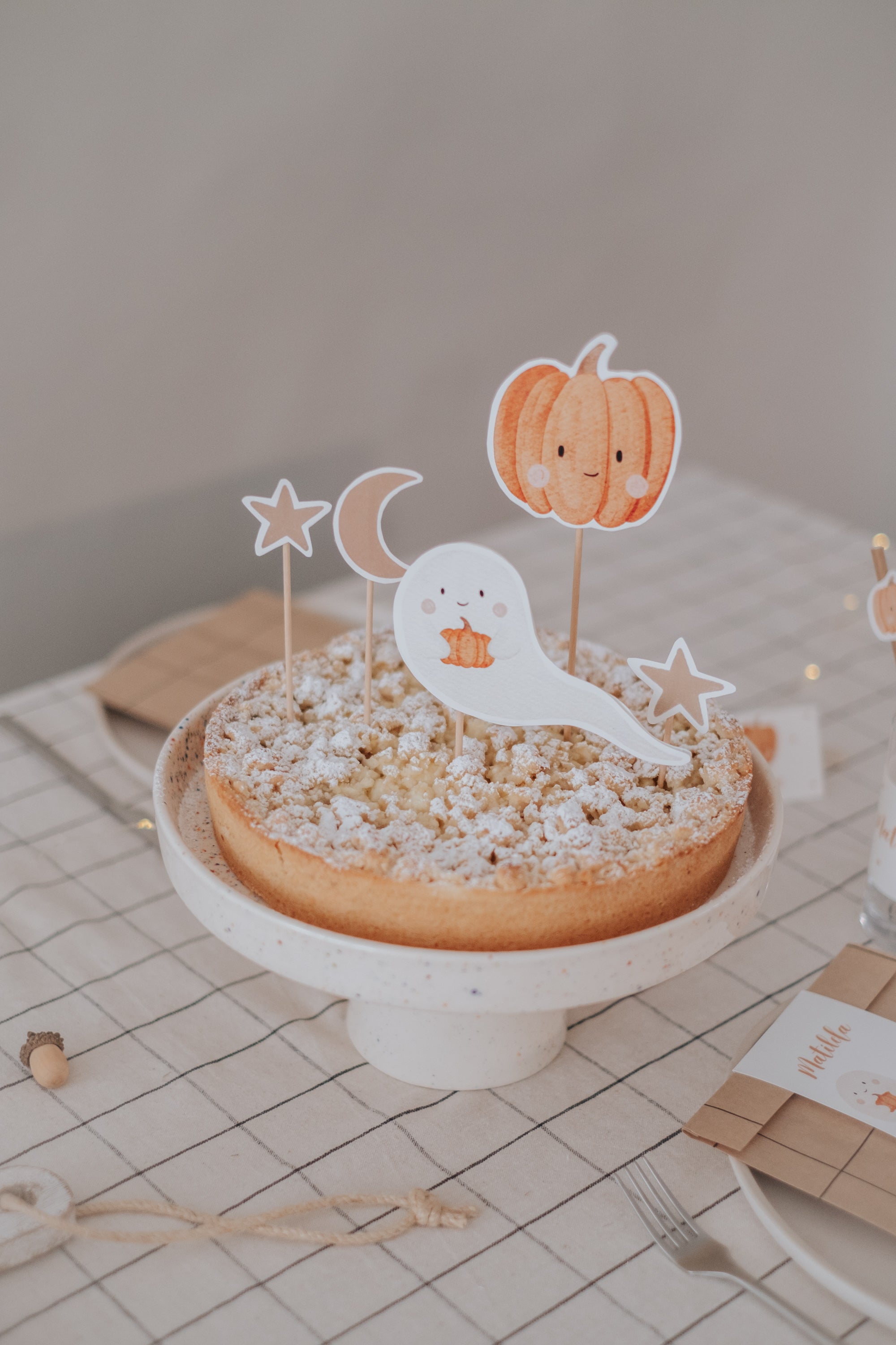 Caketopper Halloween Kürbis & Gespenst