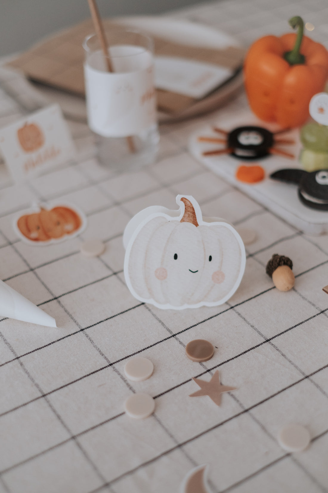 Tischdeko Hallooween Kürbis & Gespenst