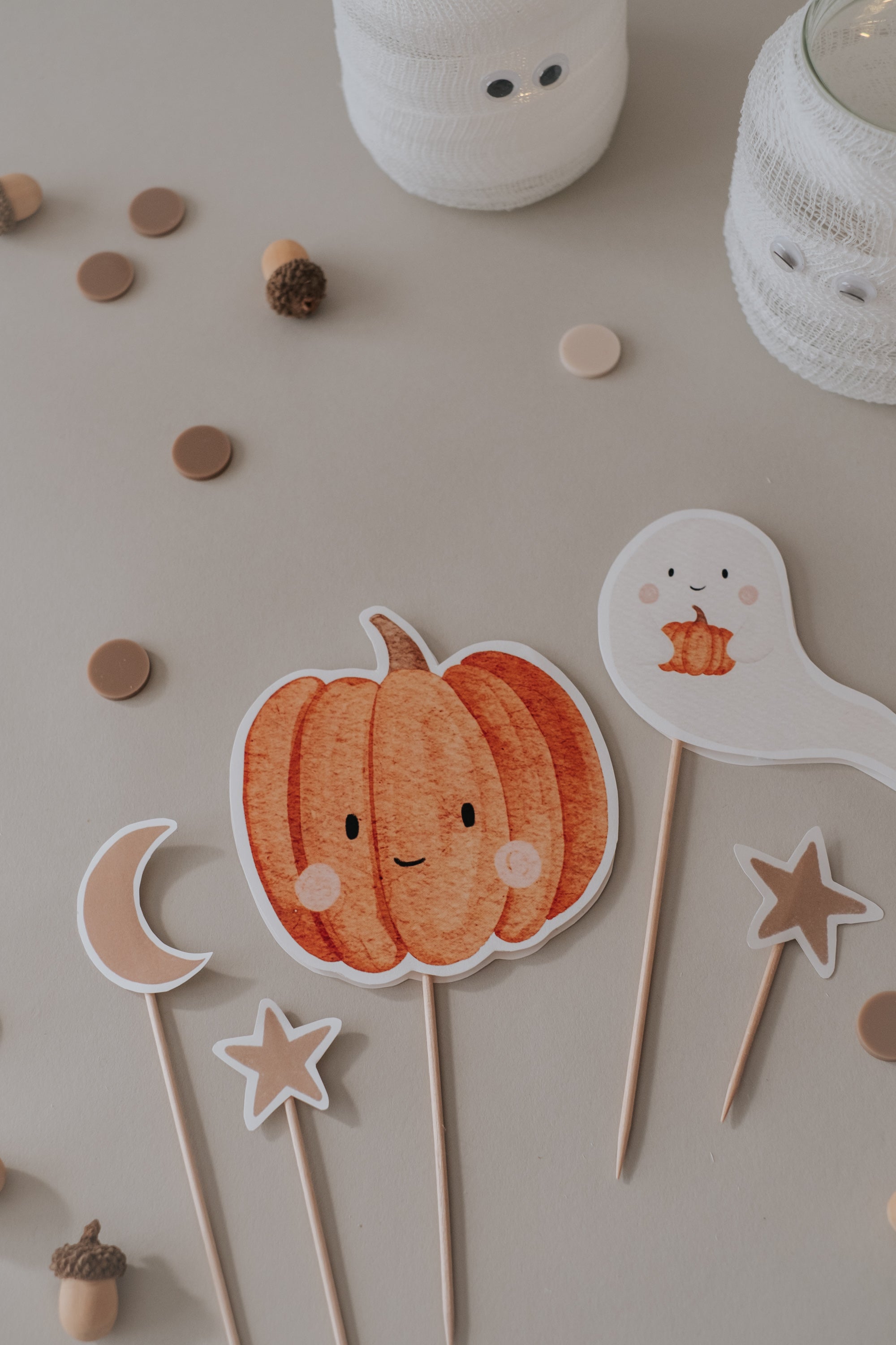 Caketopper Halloween Kürbis & Gespenst