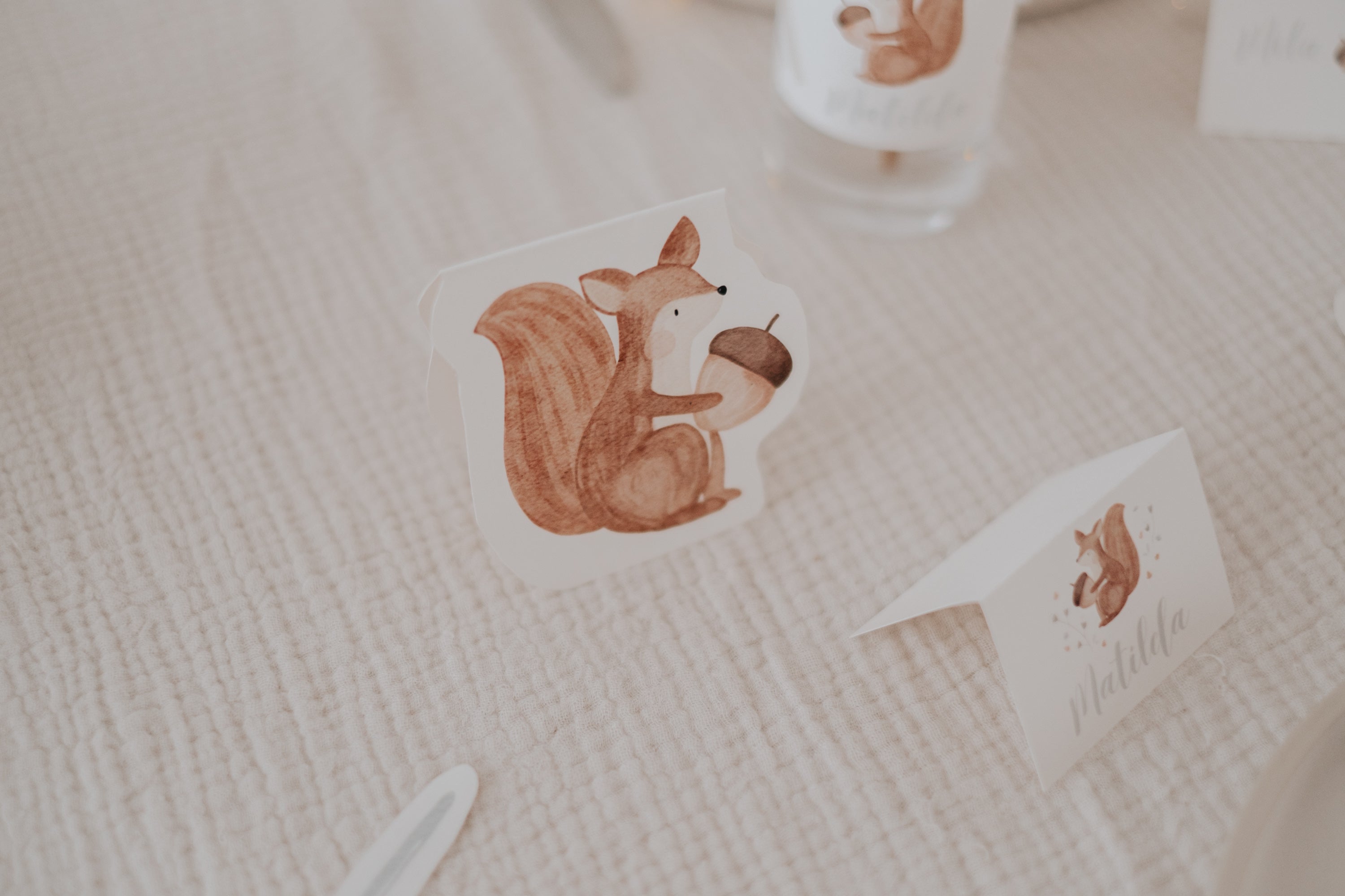 Tischdeko Schulanfang Eichhörnchen