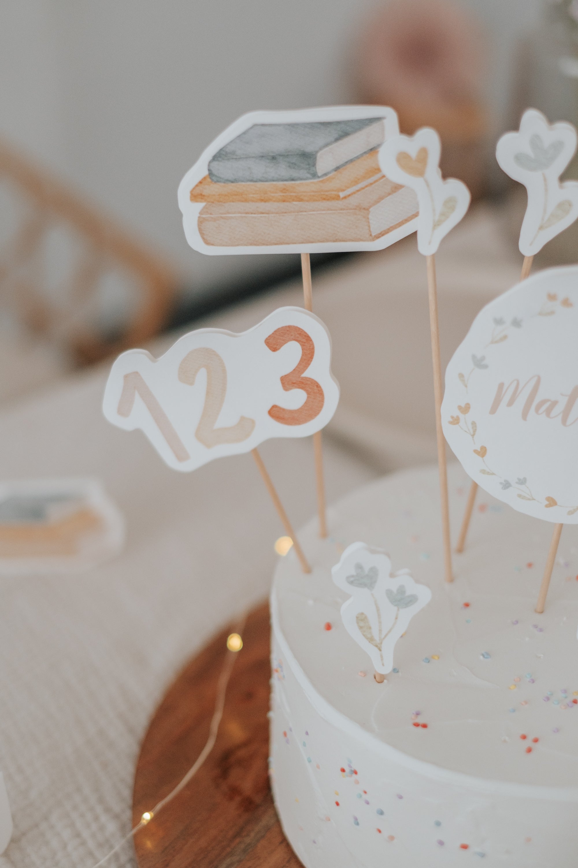 Caketopper Schulanfang Raupe