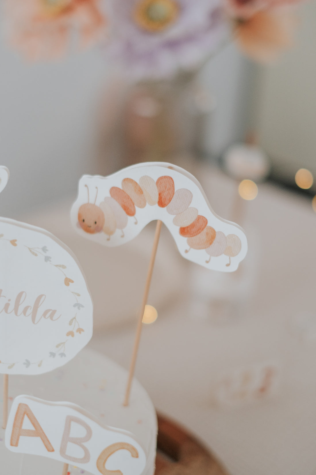 Caketopper Schulanfang Raupe