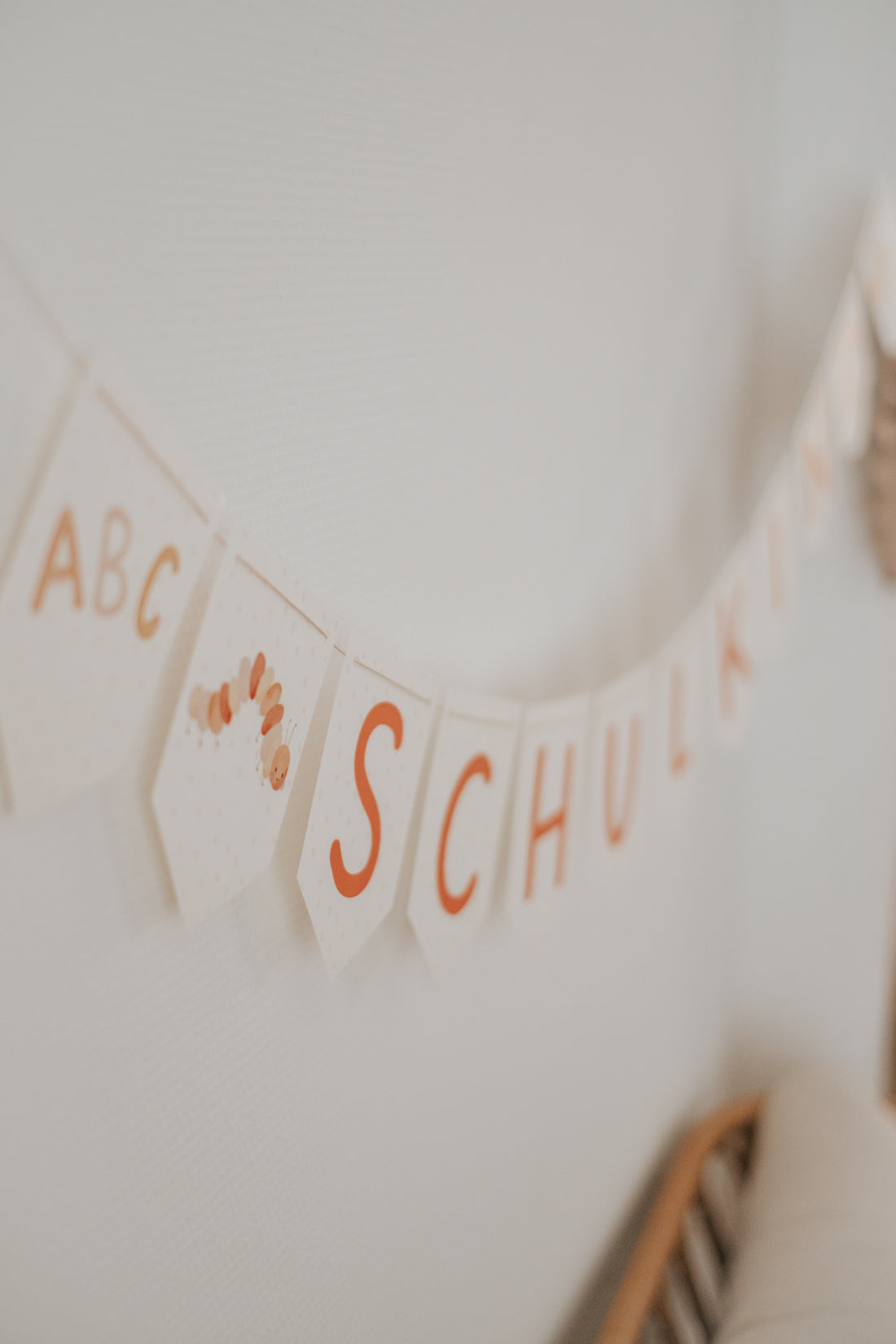 Girlande Schulanfang Raupe Wimpel Schulkind