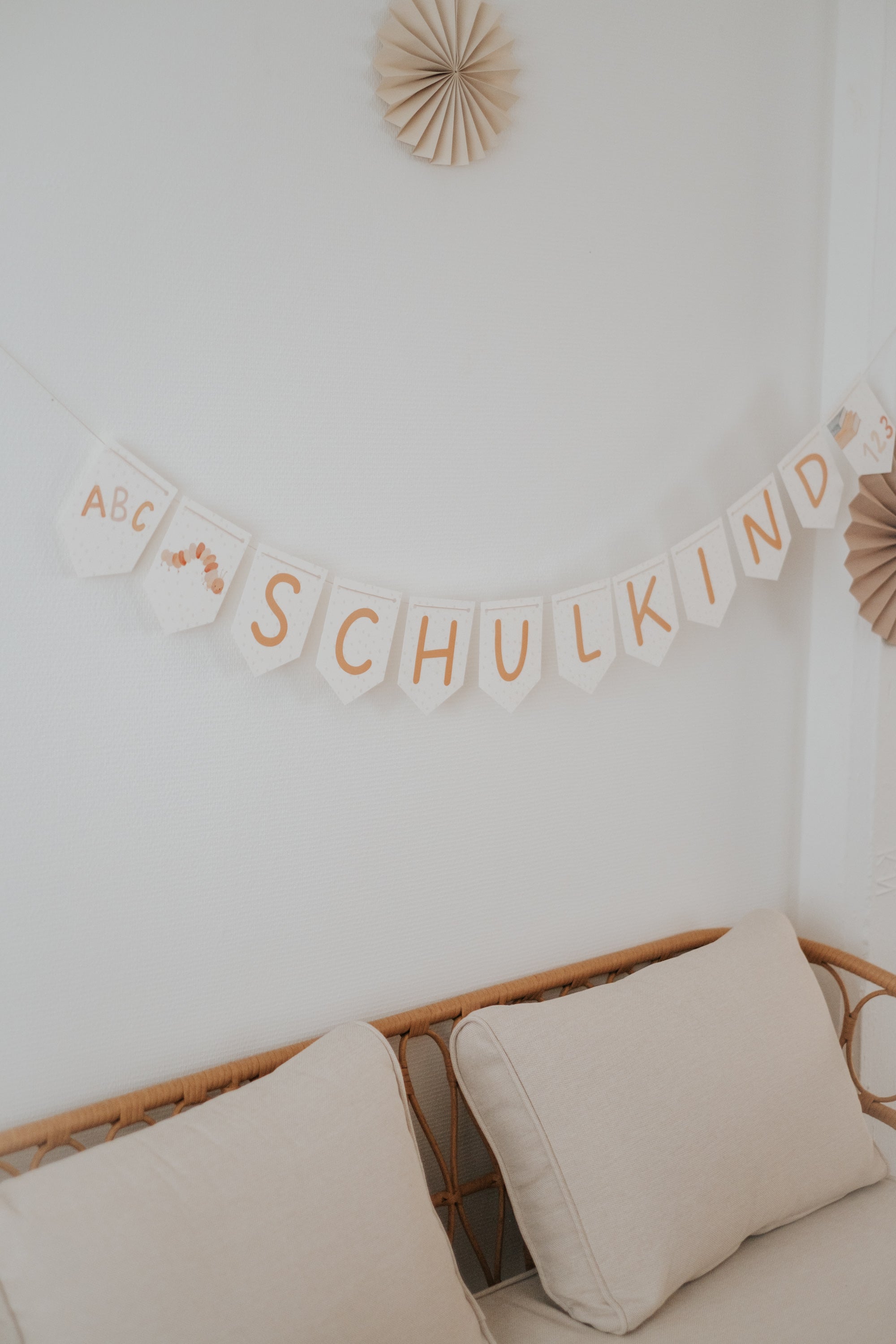 Girlande Schulanfang Raupe Wimpel Schulkind