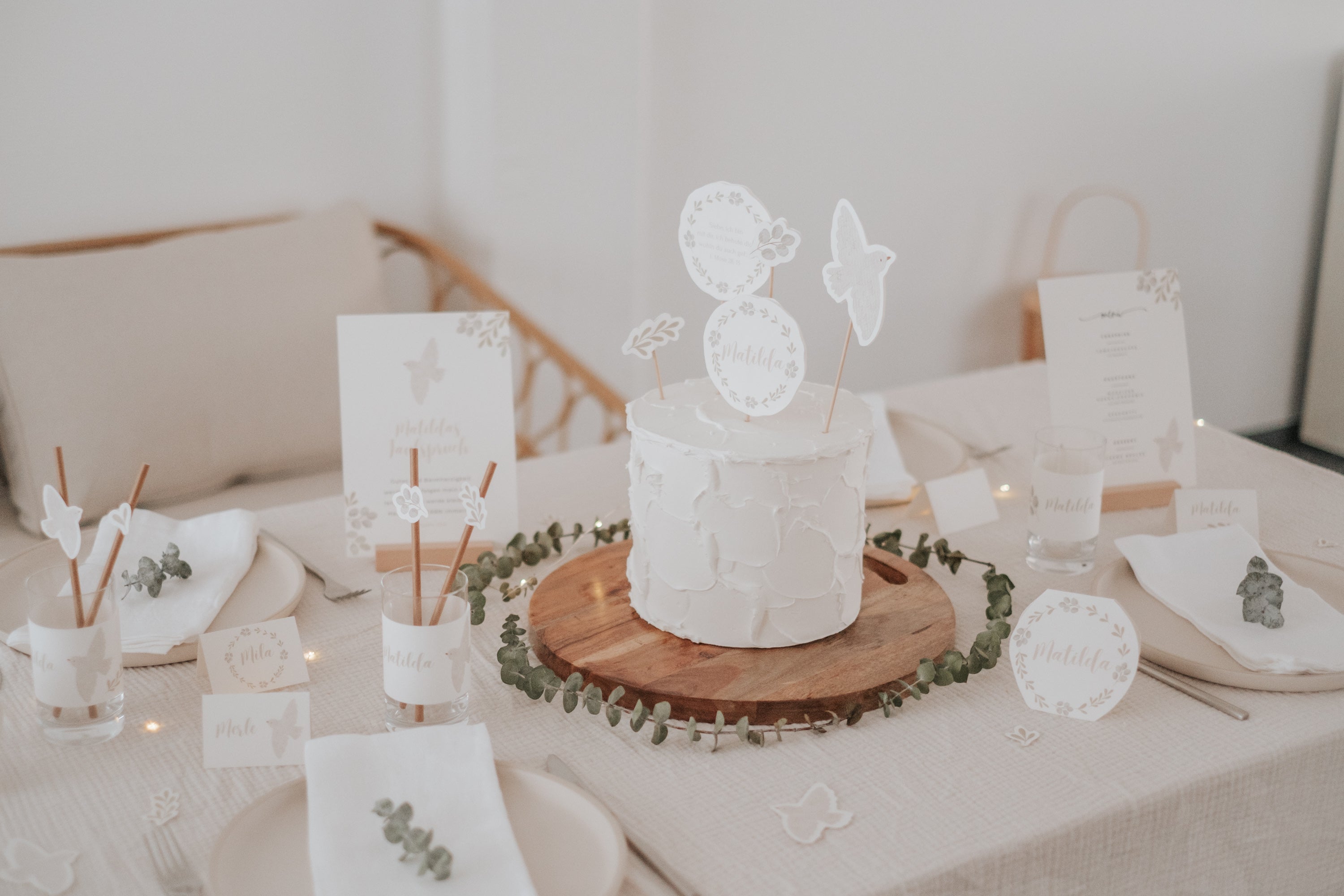 Caketopper Taufe Taube