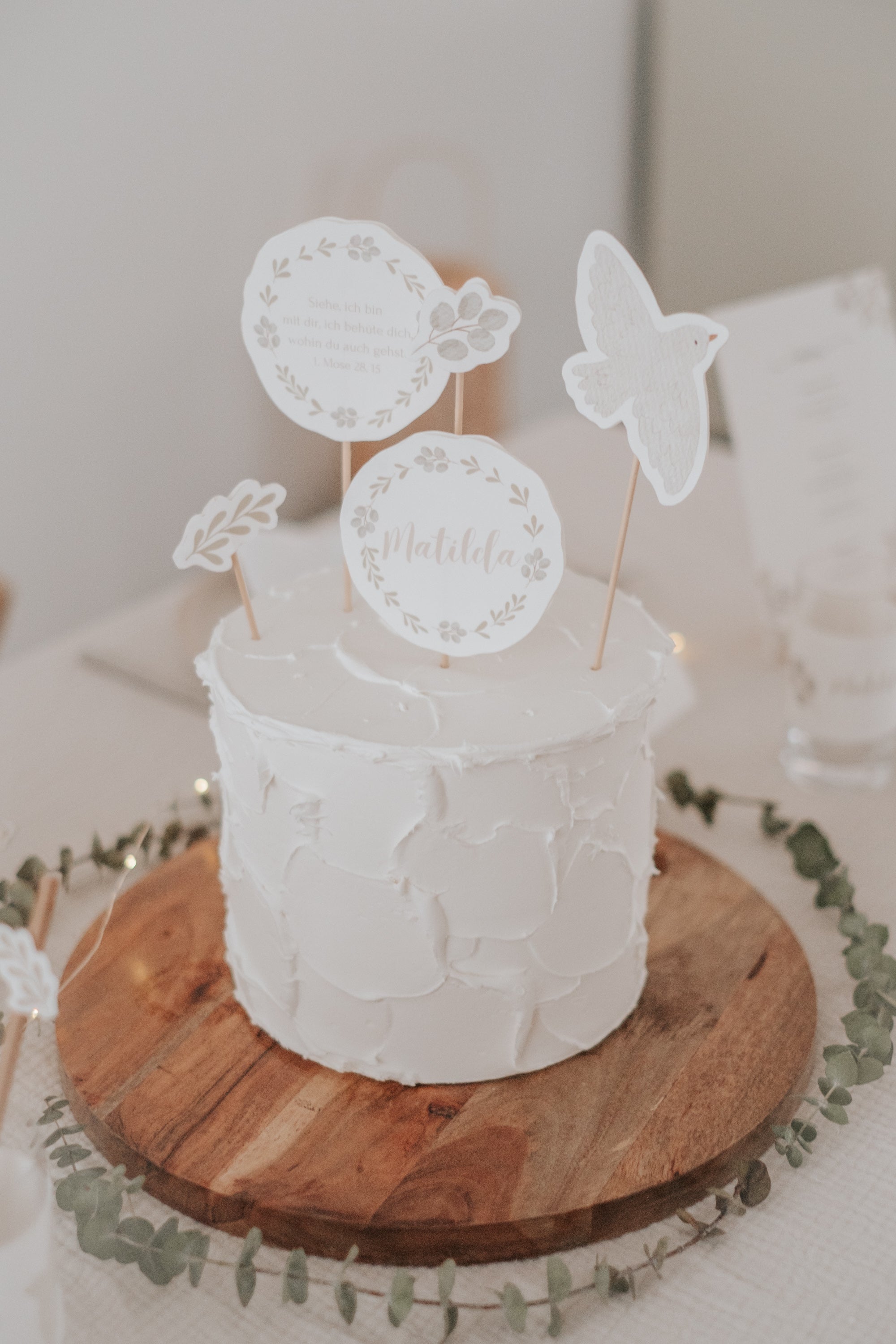 Caketopper Taufe Taube