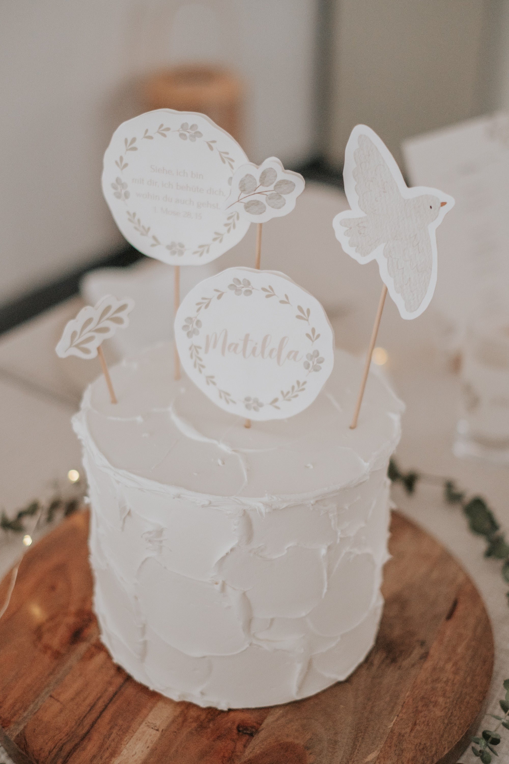 Caketopper Taufe Taube