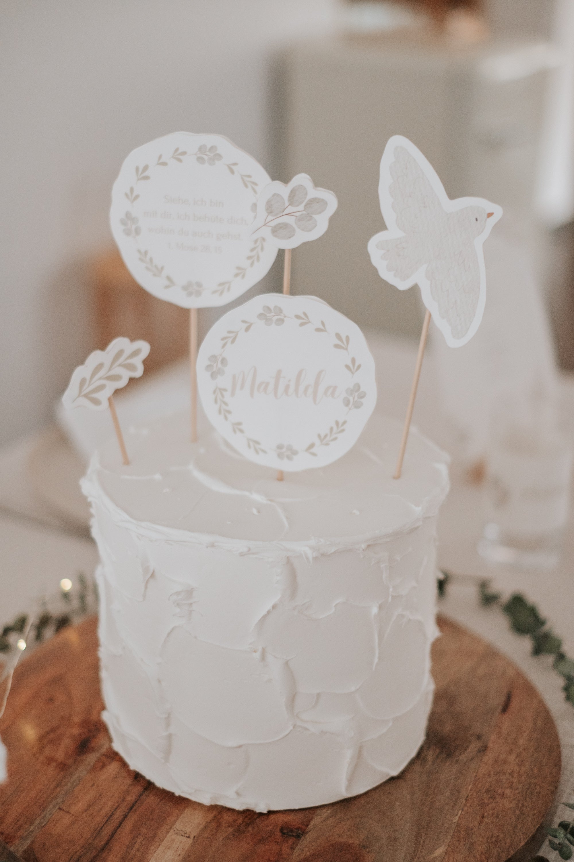 Caketopper Taufe Taube