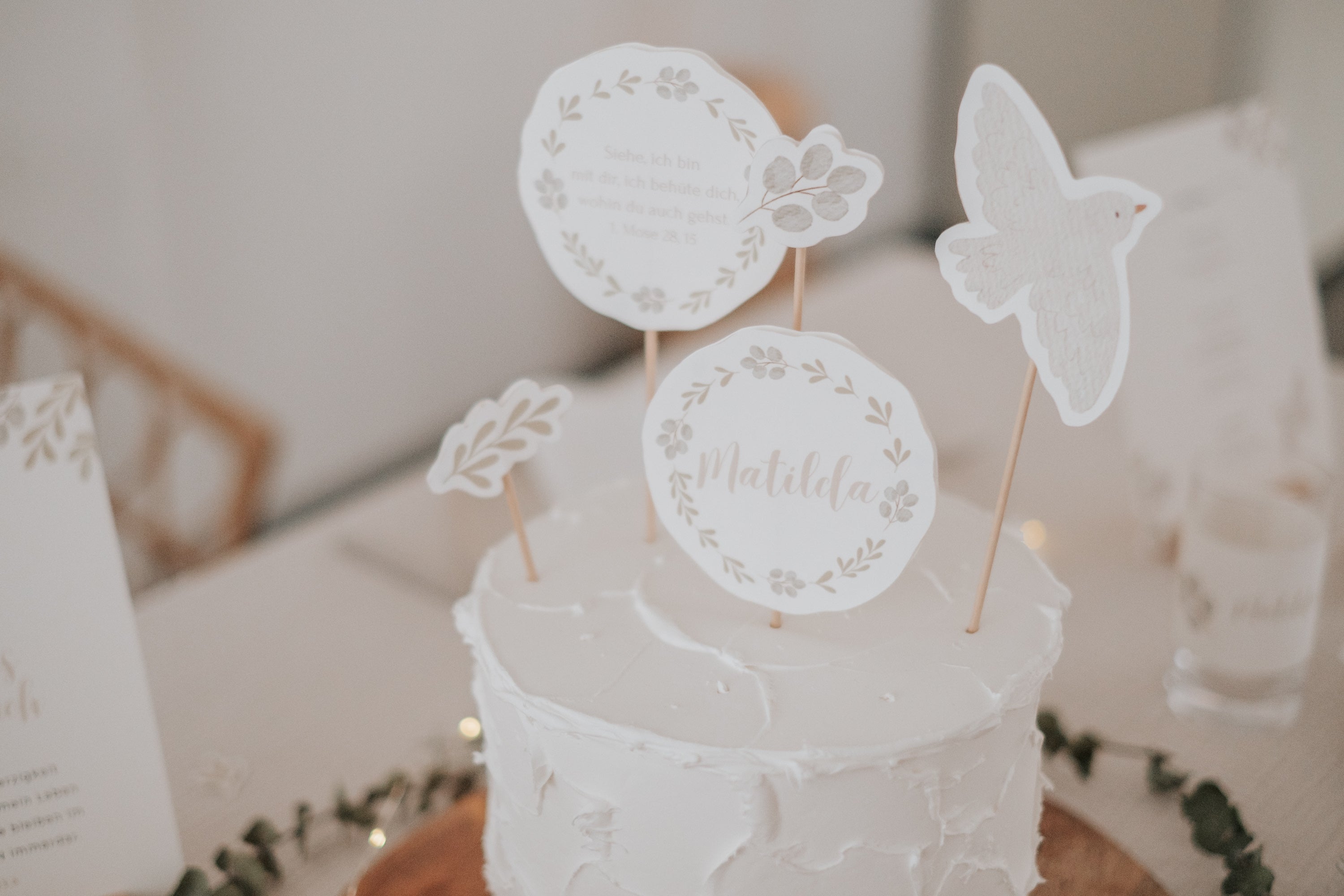 Caketopper Taufe Taube