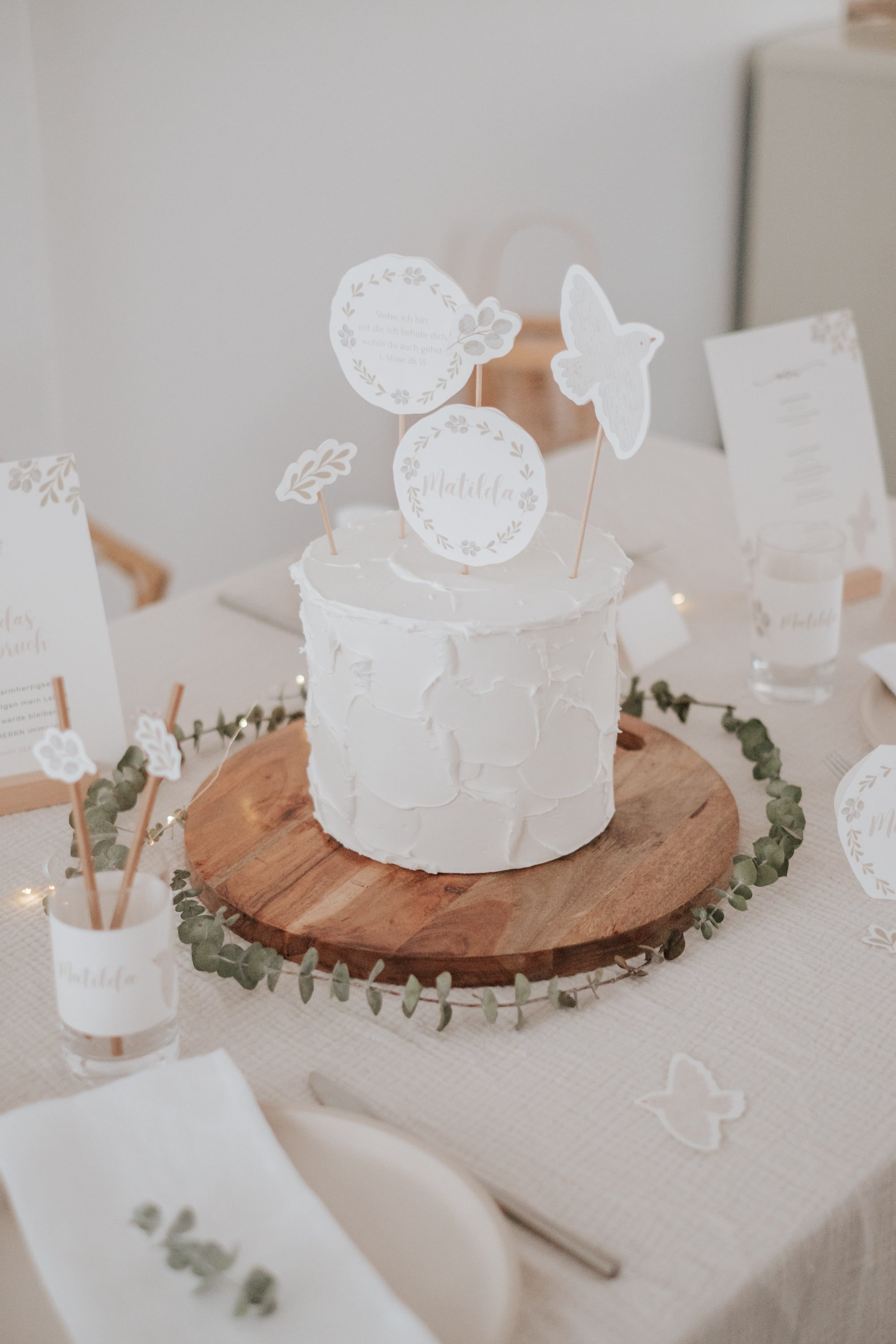 Caketopper Taufe Taube