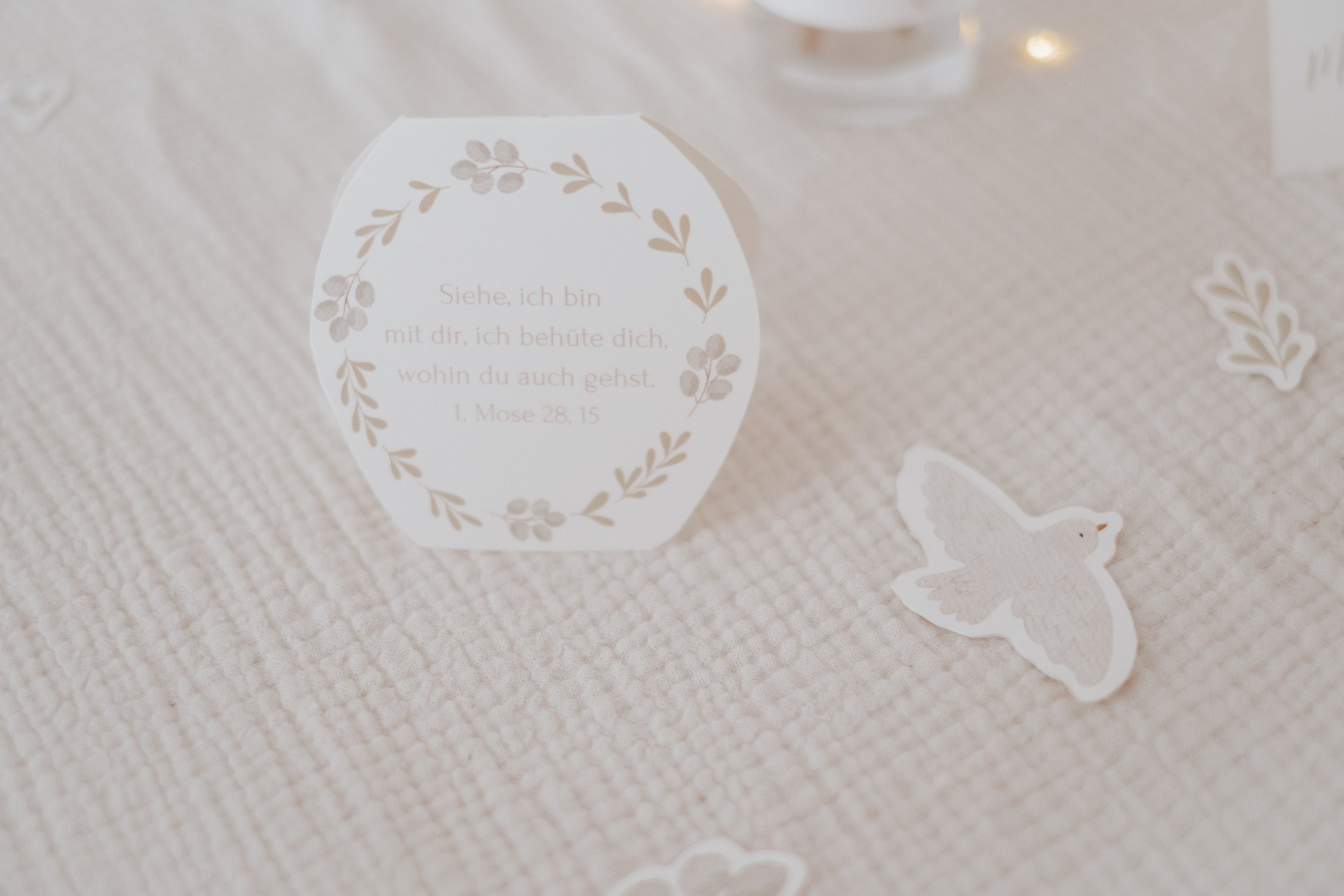 Tischdeko Taufe Taube