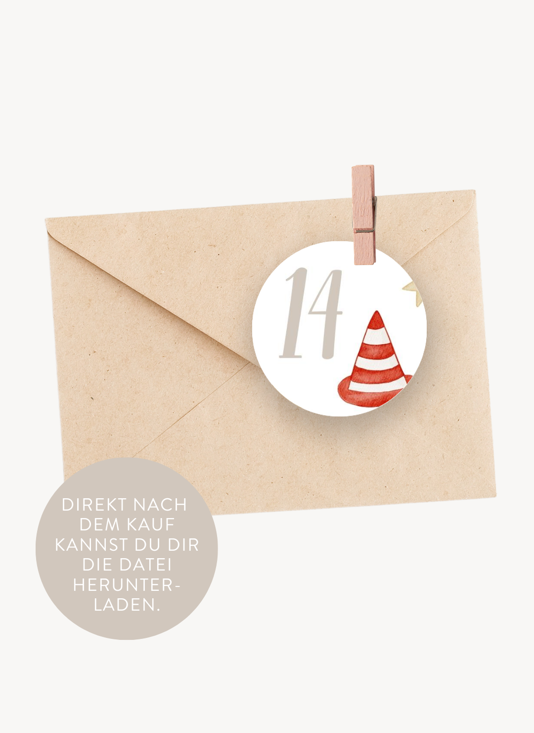 Adventskalenderzahlen Feuerwehr Rund