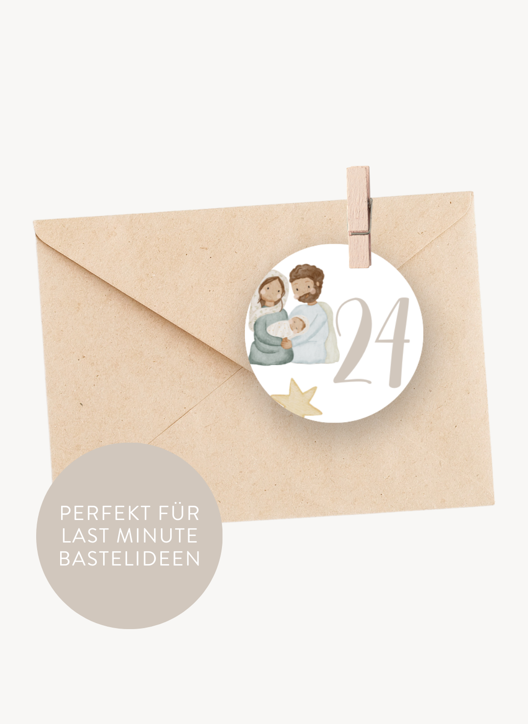 Adventskalenderzahlen Weihnachtsgeschichte Rund