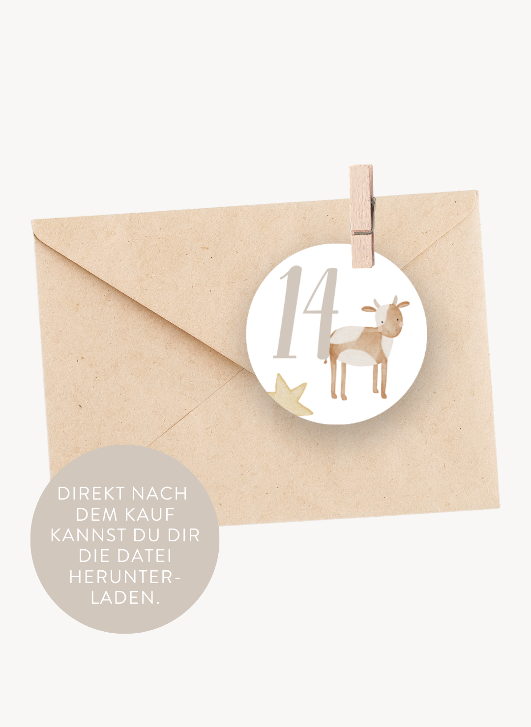 Adventskalenderzahlen Weihnachtsgeschichte Rund