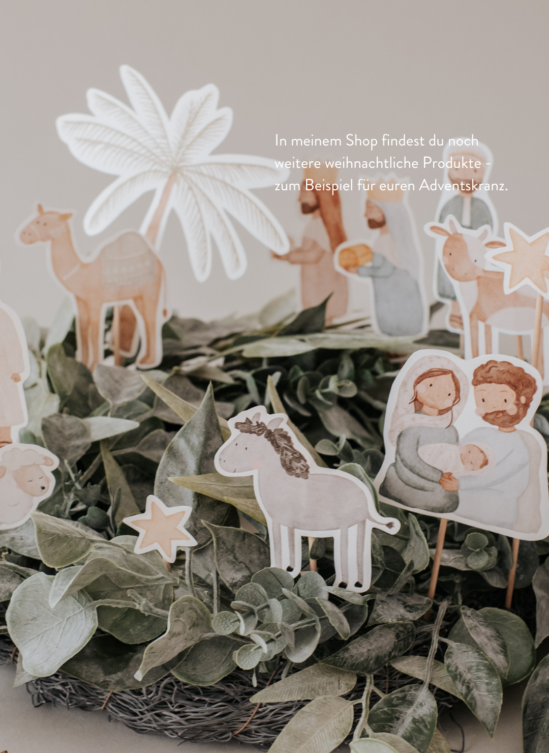 Adventskalenderzahlen Weihnachtsgeschichte Rund