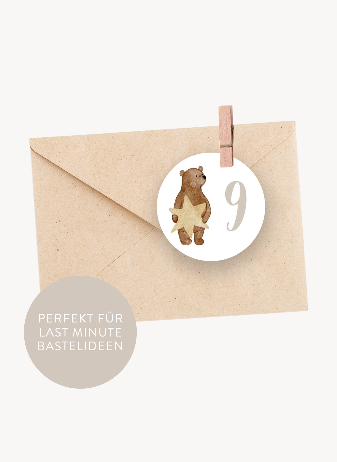 Adventskalenderzahlen Weihnachtstiere Rund