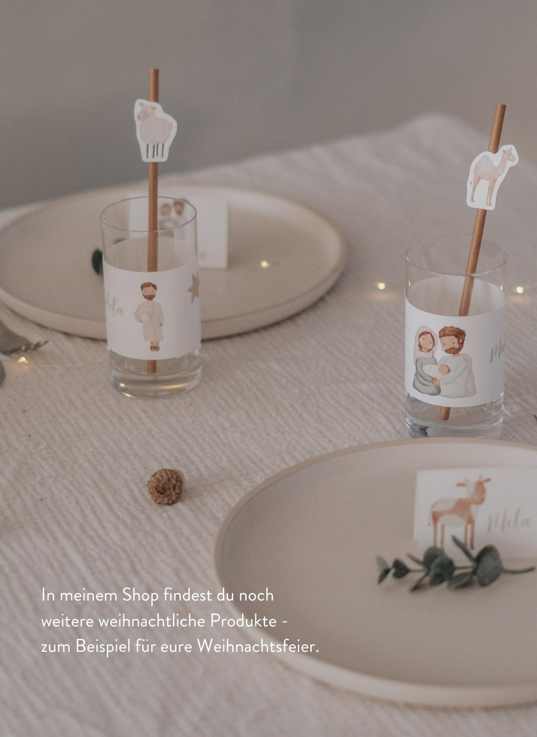 Adventskalenderzahlen Weihnachtstiere Rund