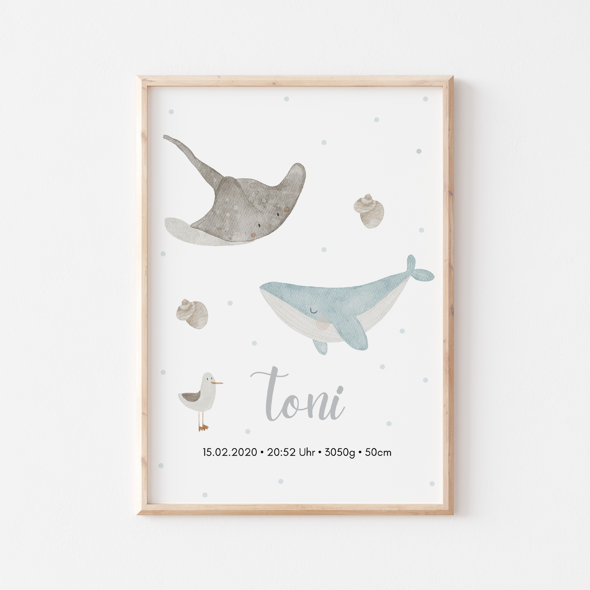 Geburtsposter Meer Schildkröte