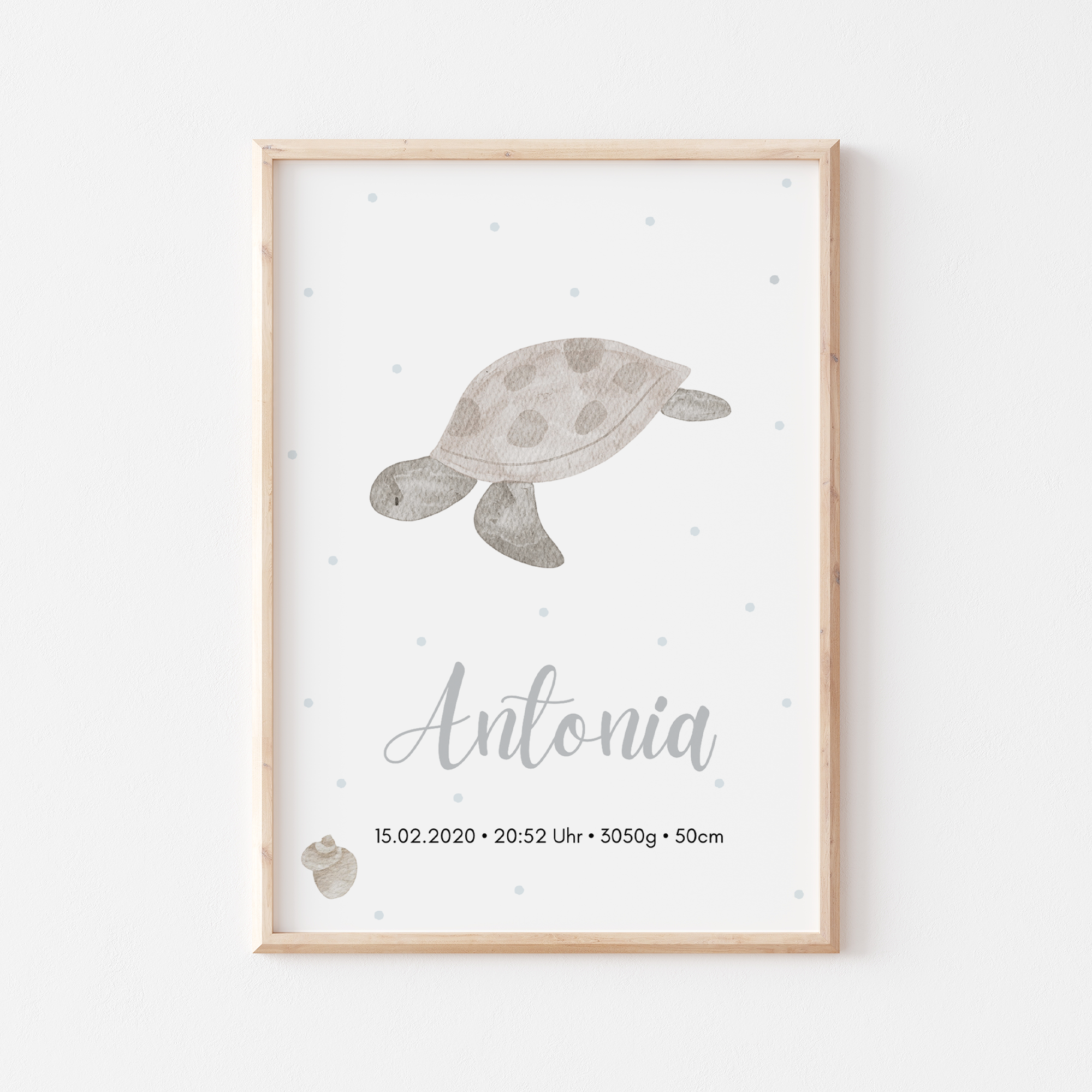 Geburtsposter Meer Schildkröte
