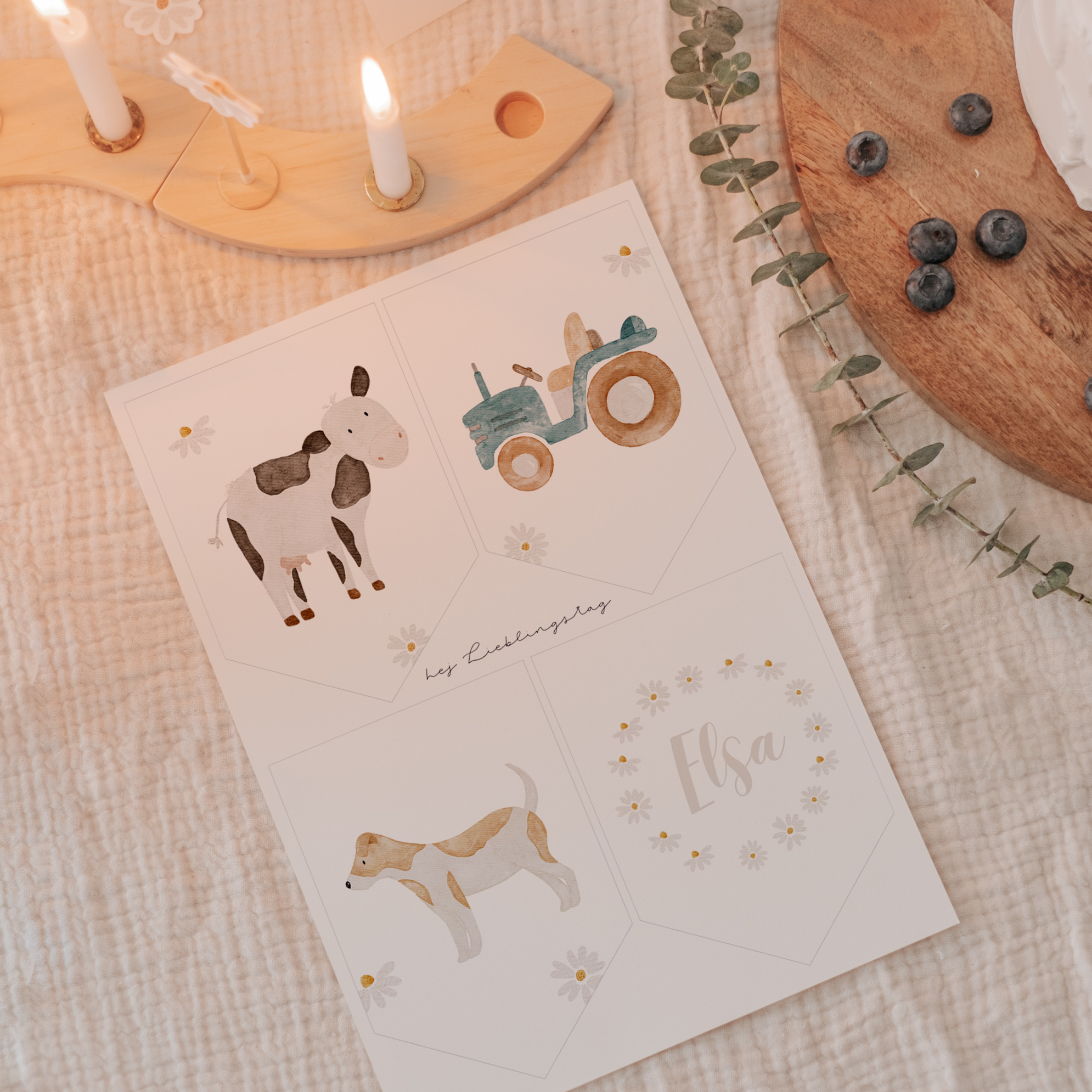 Girlande Bauernhof Wimpel