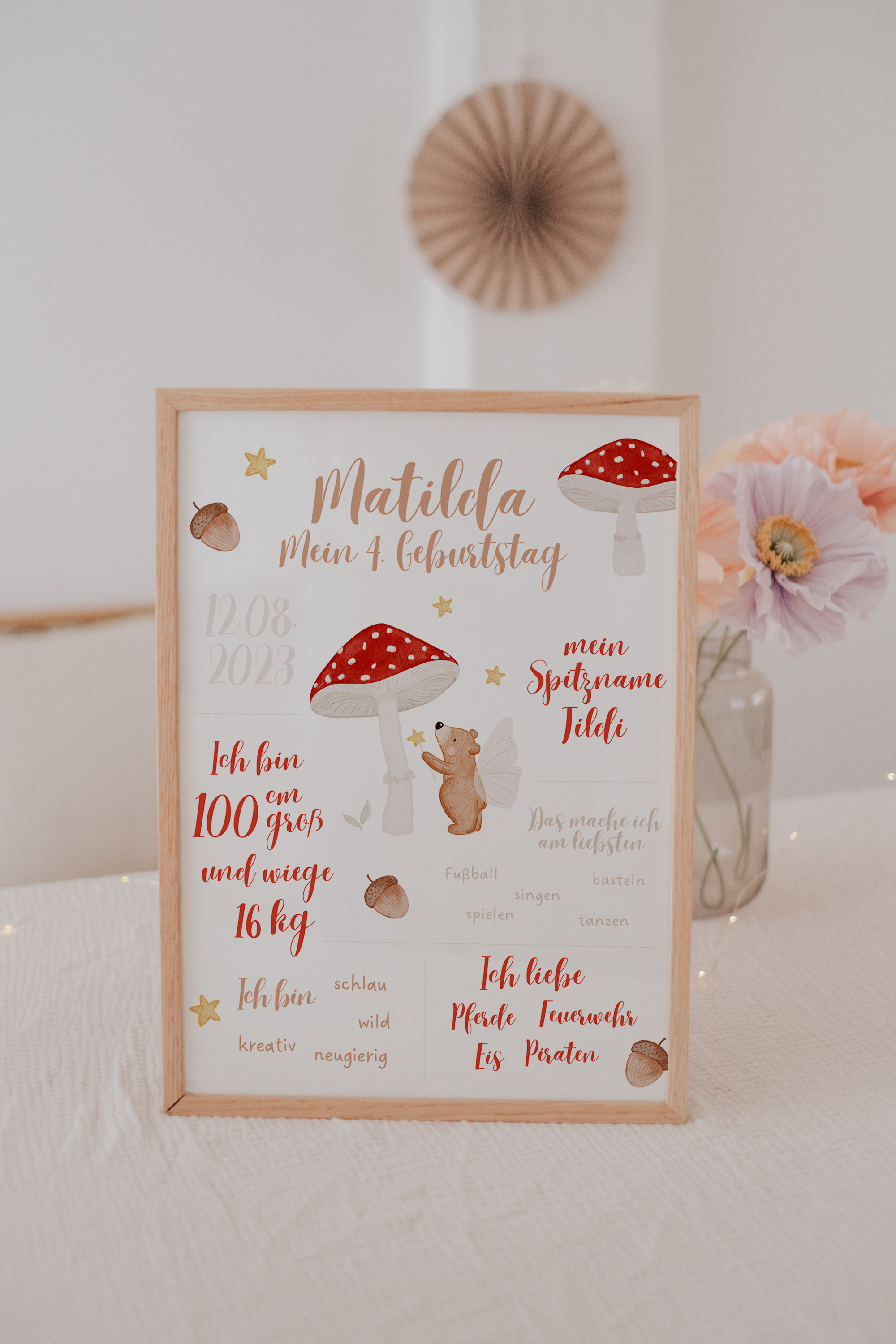 Meilensteintafel Pilz und Bär