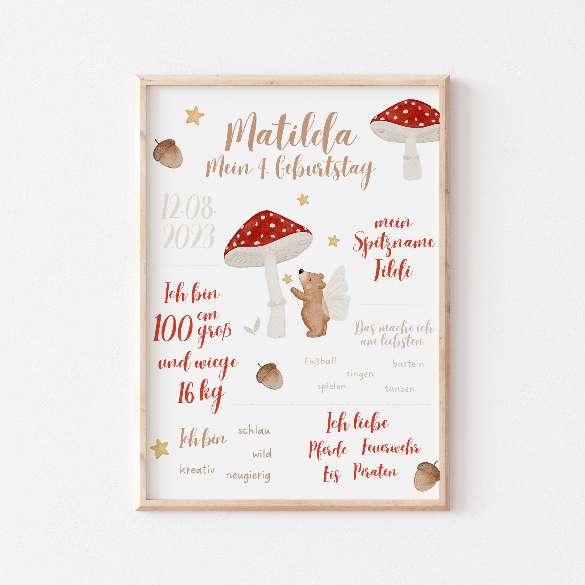 Meilensteintafel Pilz und Bär