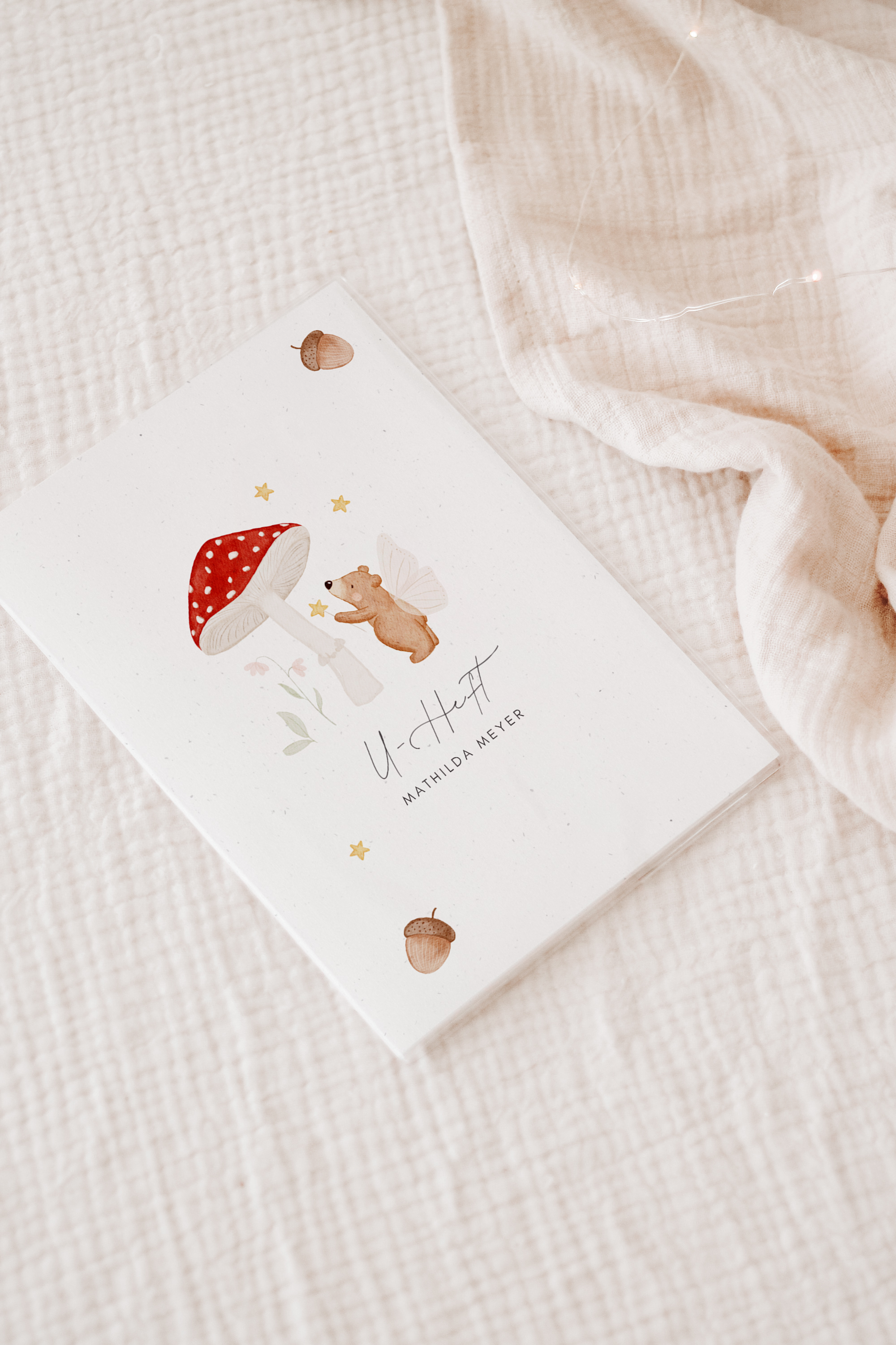 U-Heft Hülle Pilzbär Eicheln