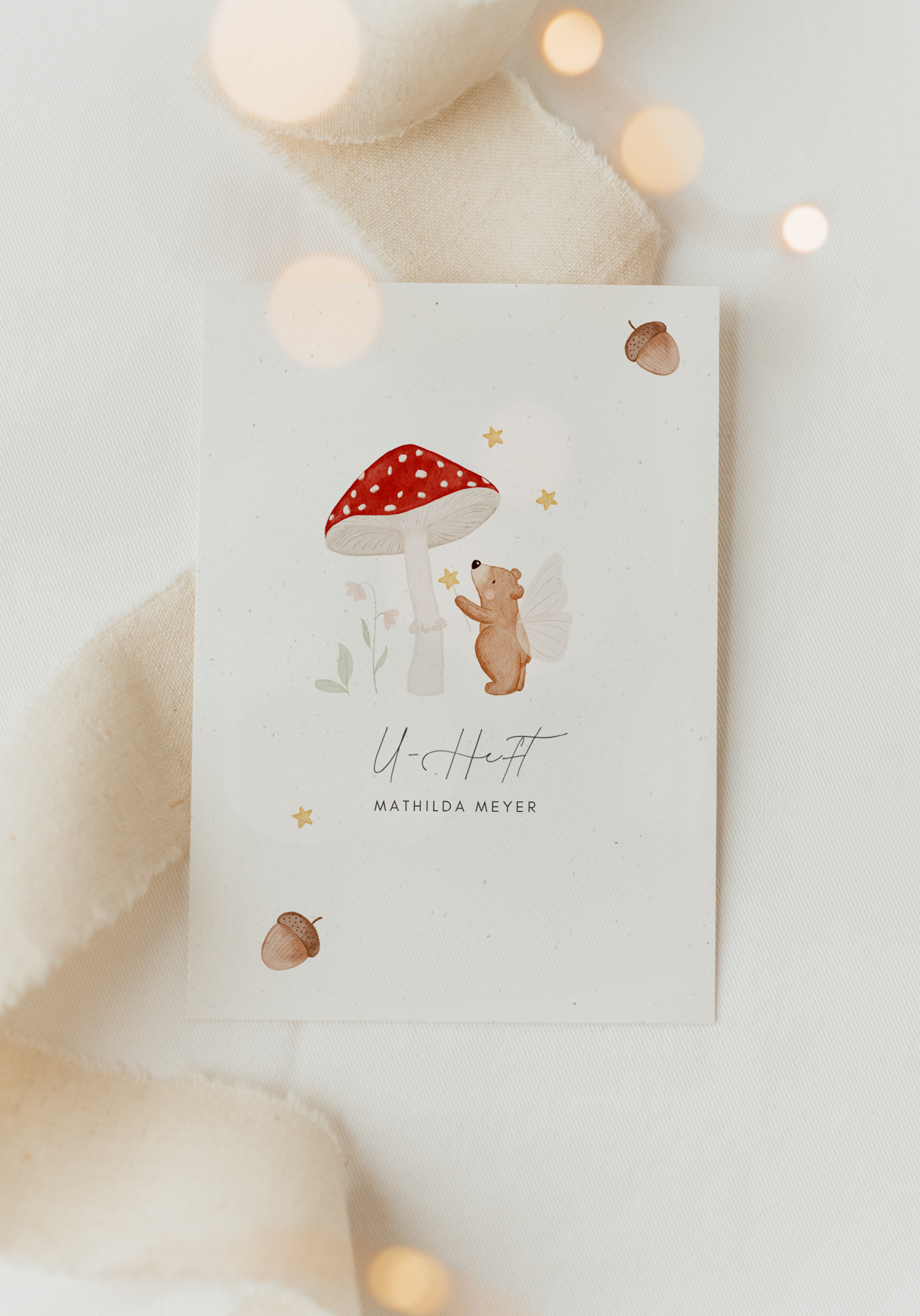 U-Heft Hülle Pilzbär Eicheln