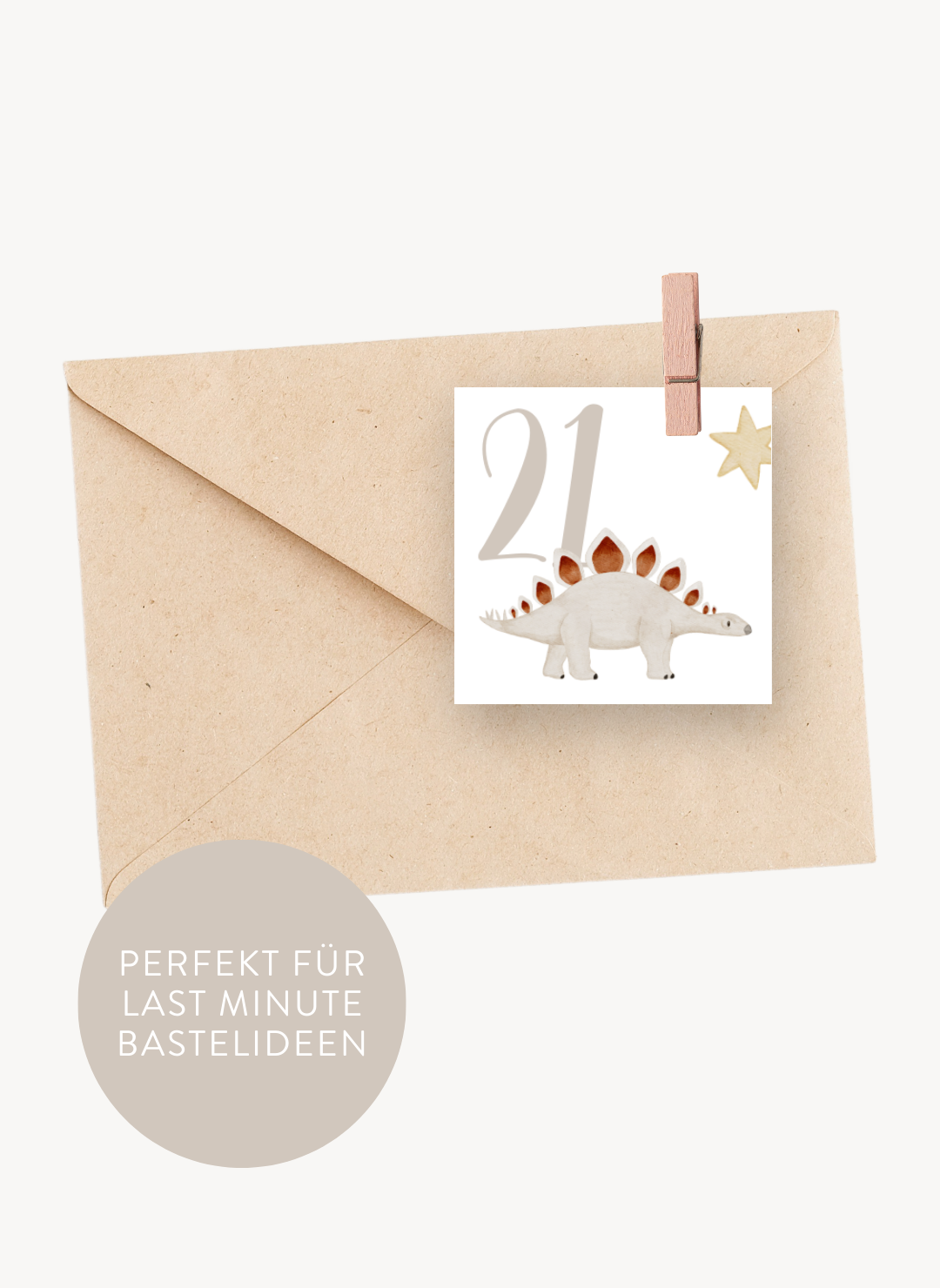Adventskalenderzahlen Dinosaurier Quadratisch