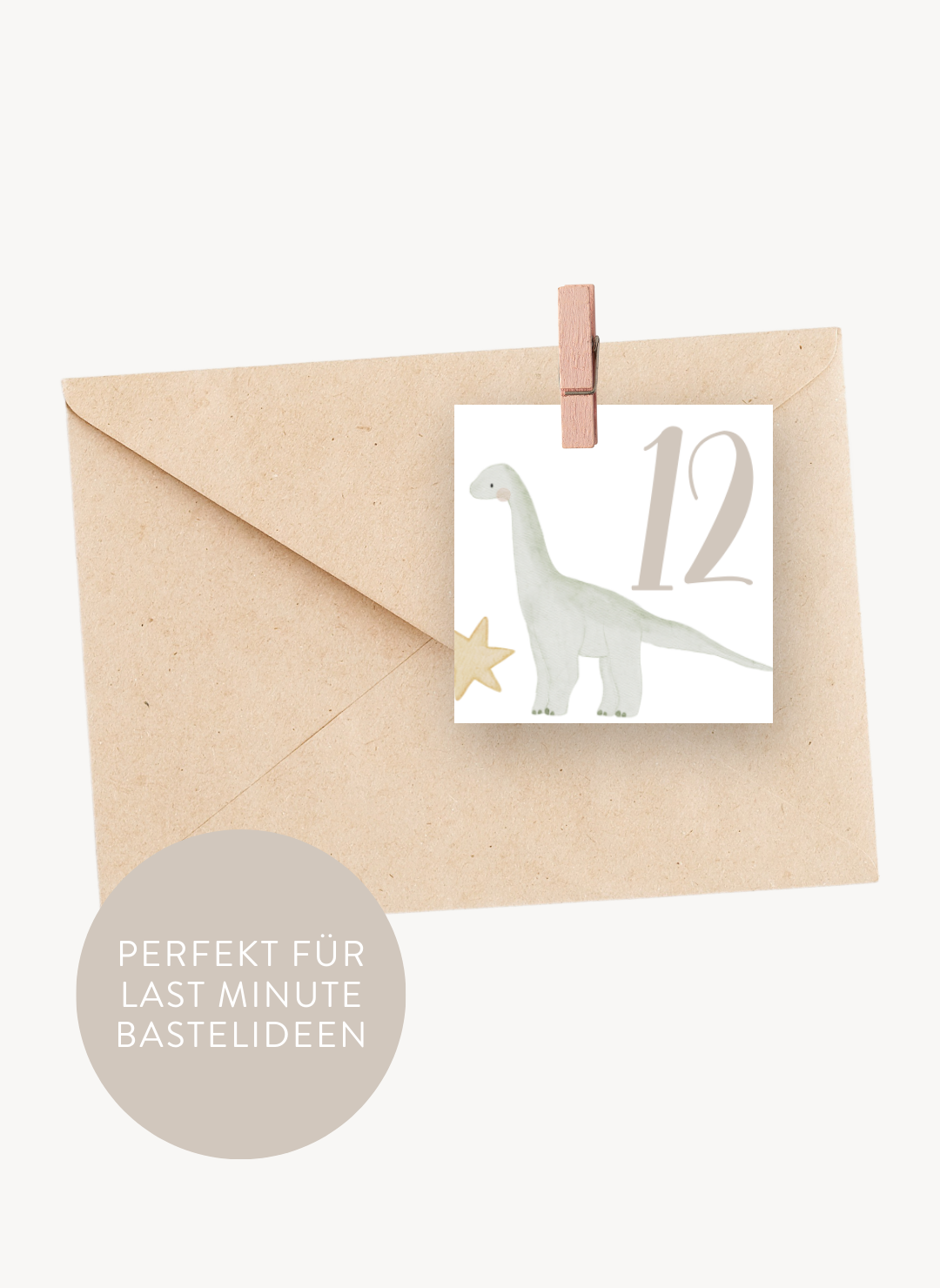 Adventskalenderzahlen Dinosaurier Quadratisch