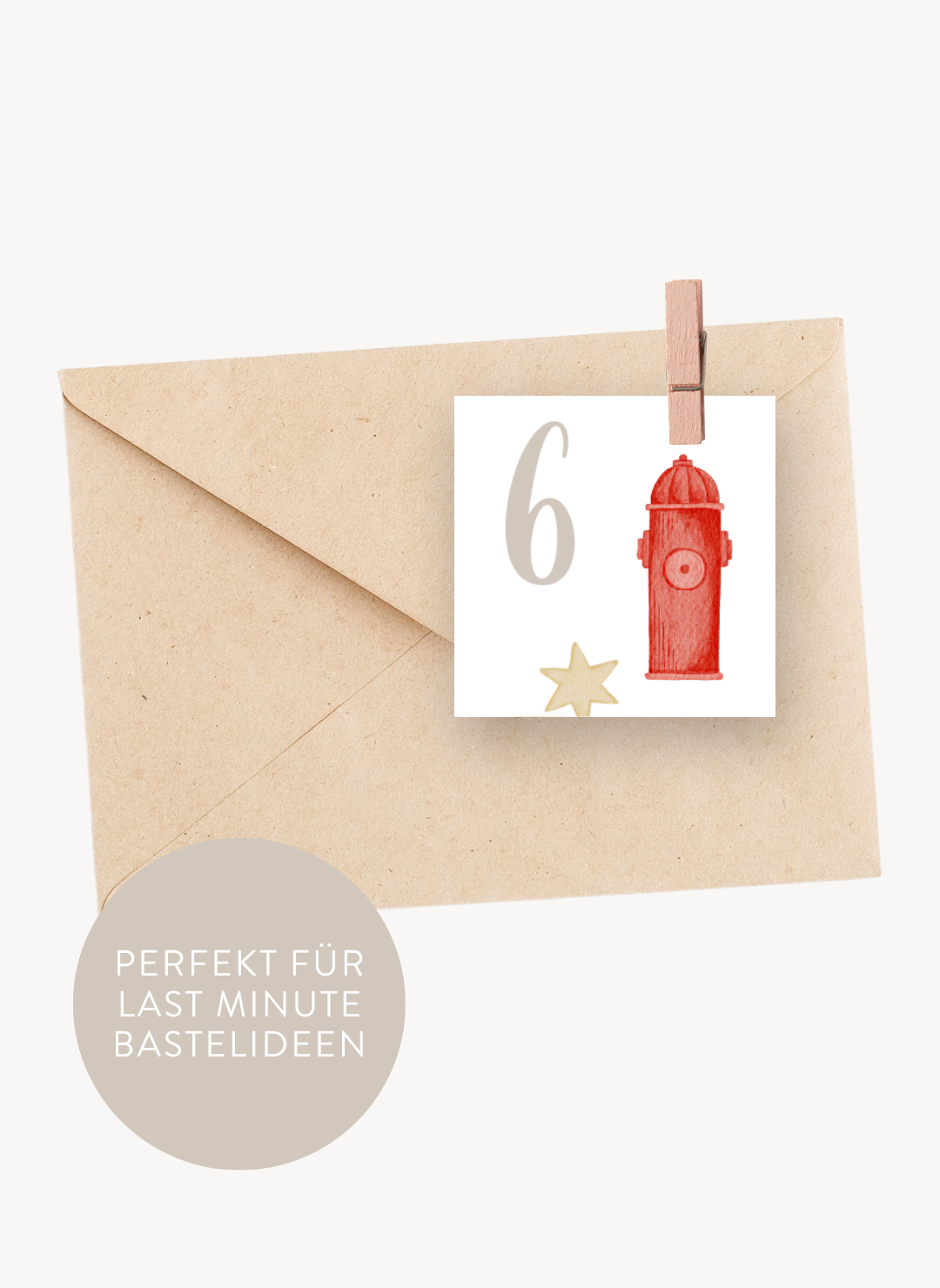 Adventskalenderzahlen Feuerwehr Quadratisch