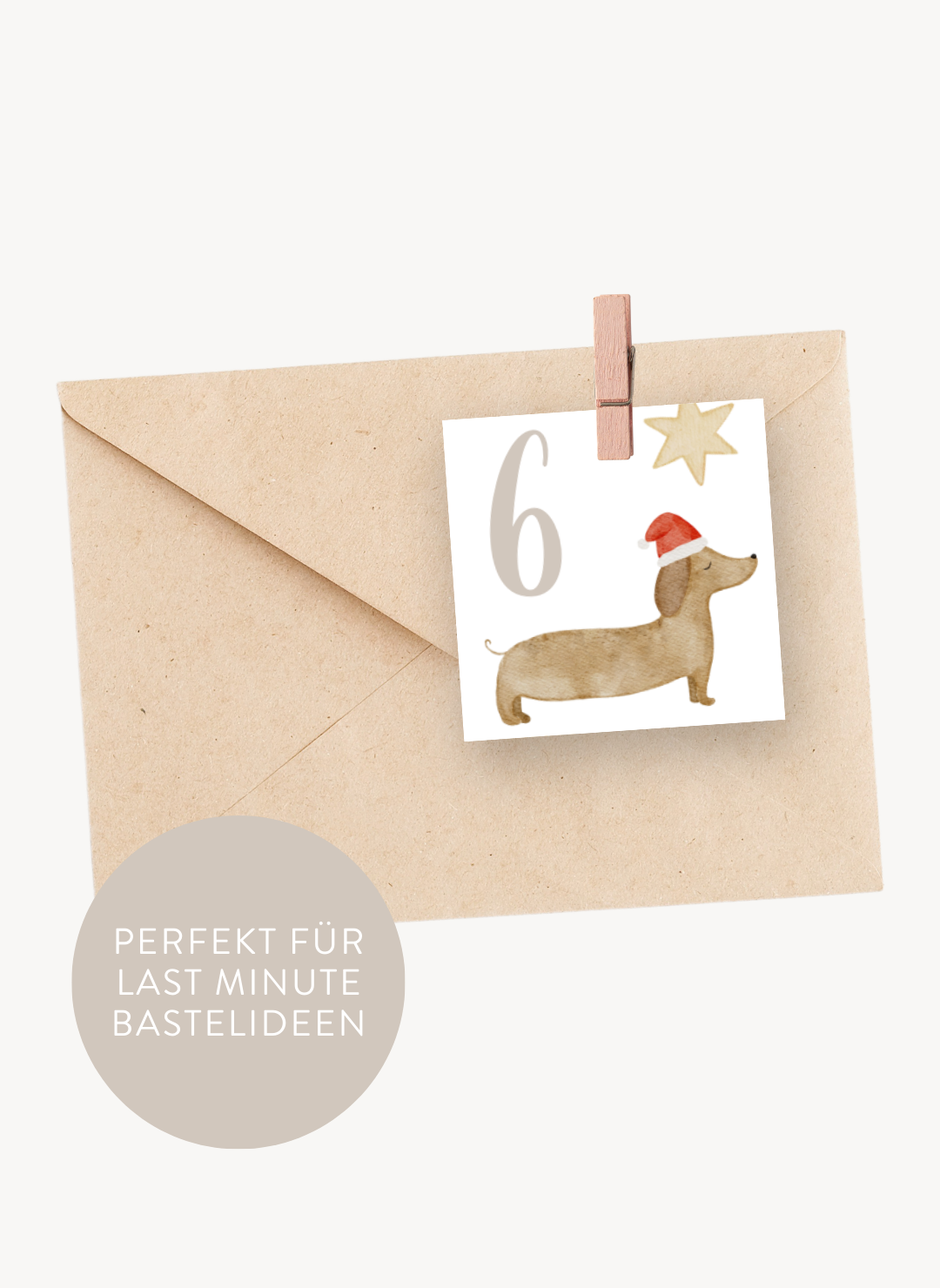 Adventskalenderzahlen Weihnachtstiere Quadratisch