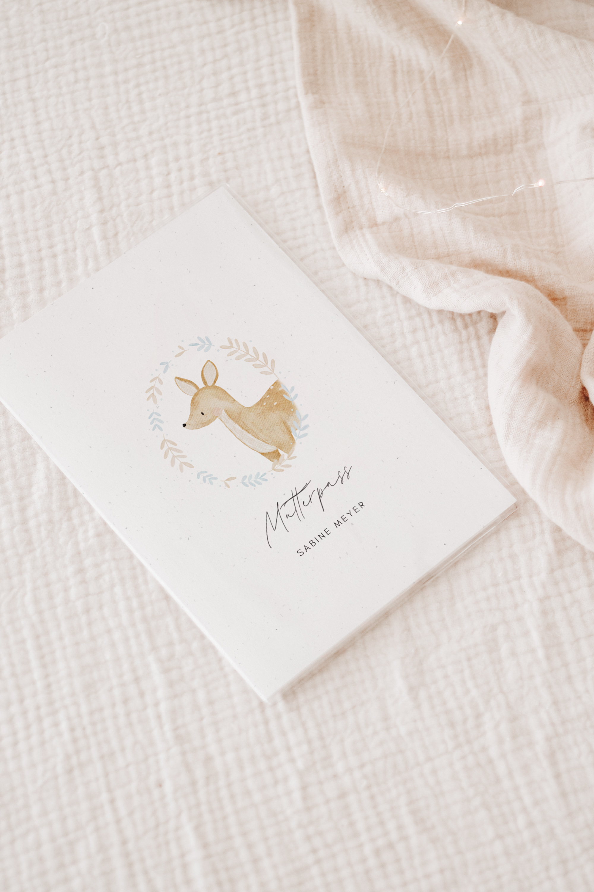 Mutterpass Hülle Kranz Reh